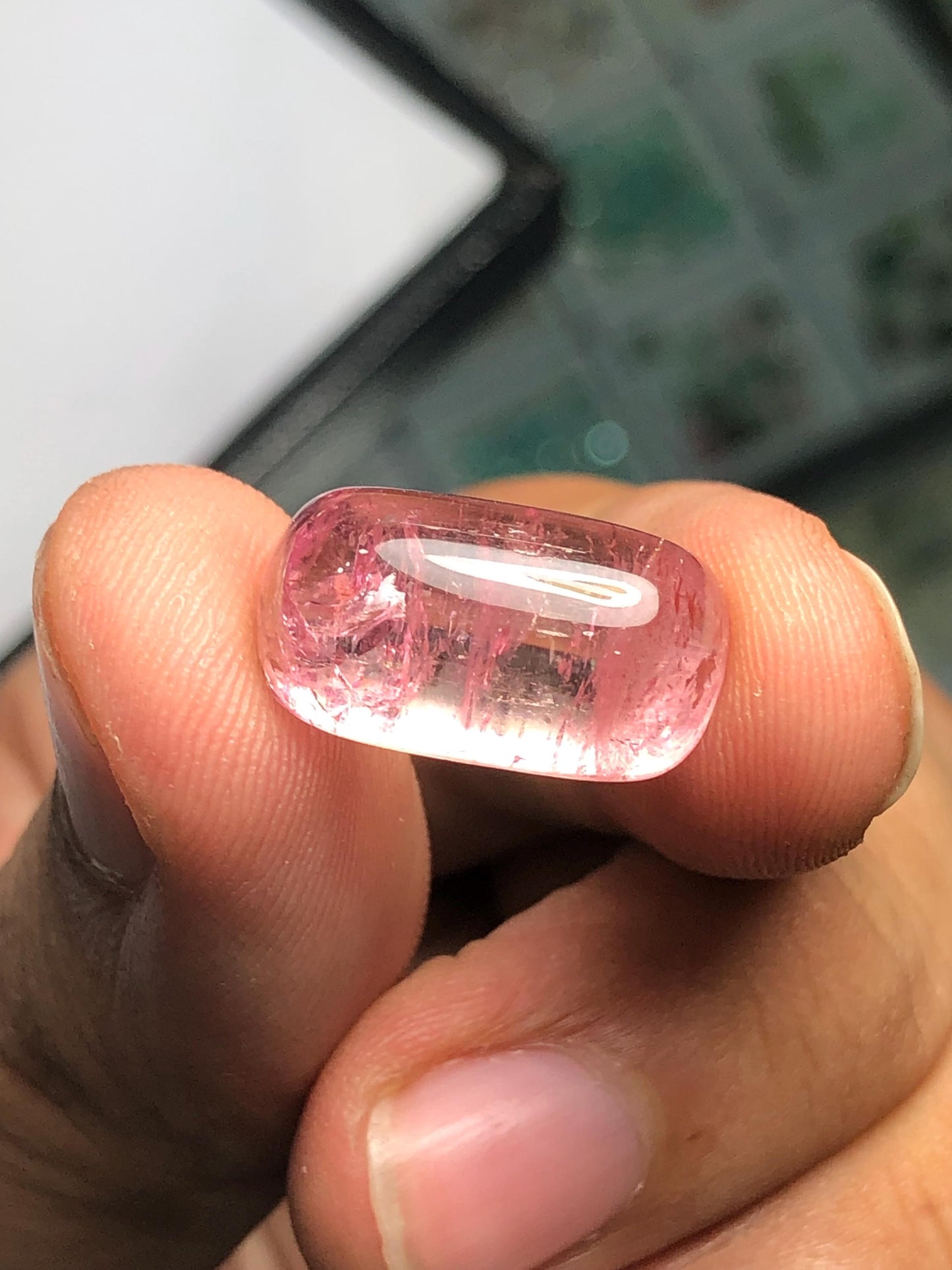 14 ct pink tourmaline cabochon