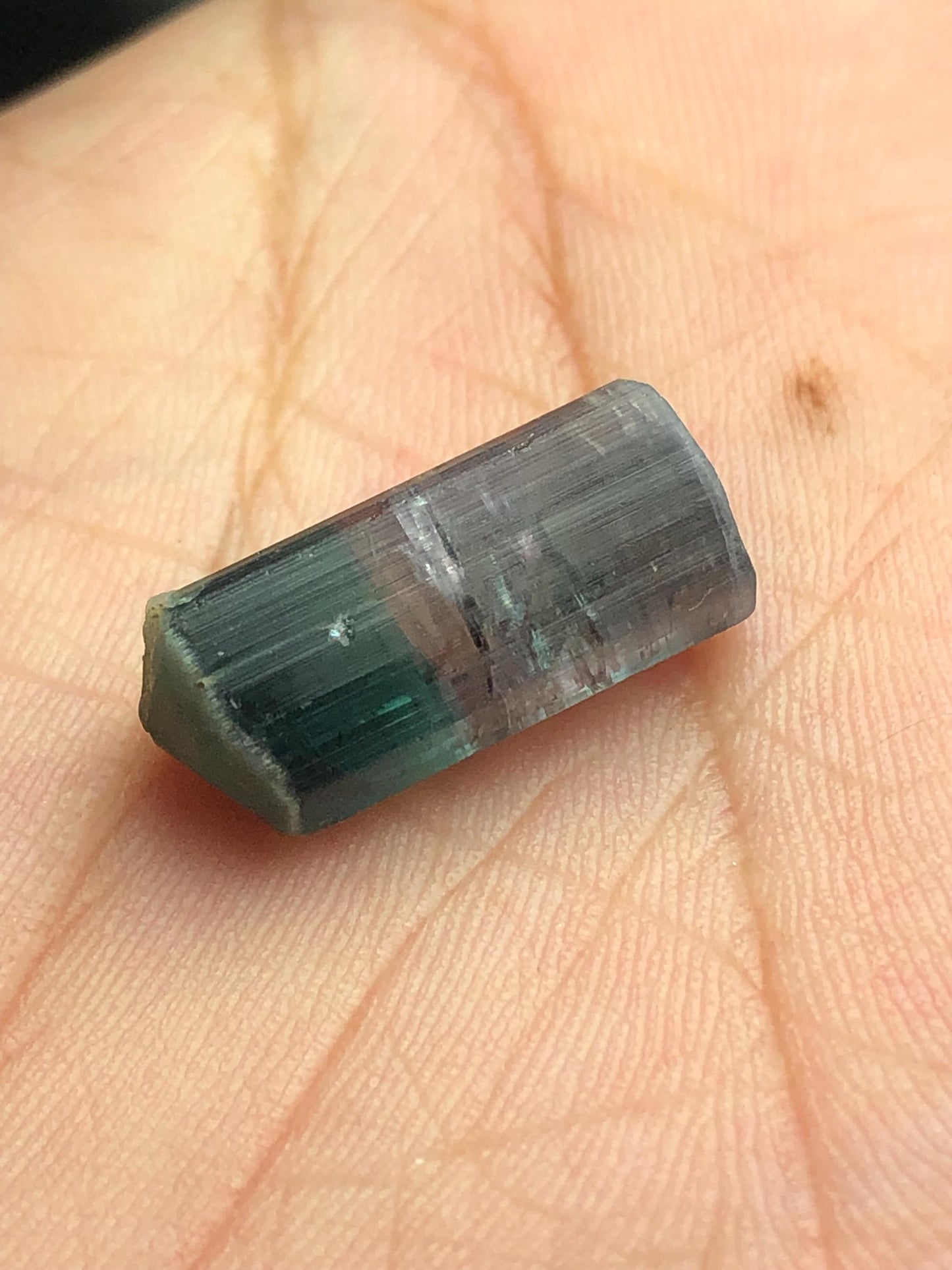 10 ct unique bi colour tourmaline crystal origin Afghanistan