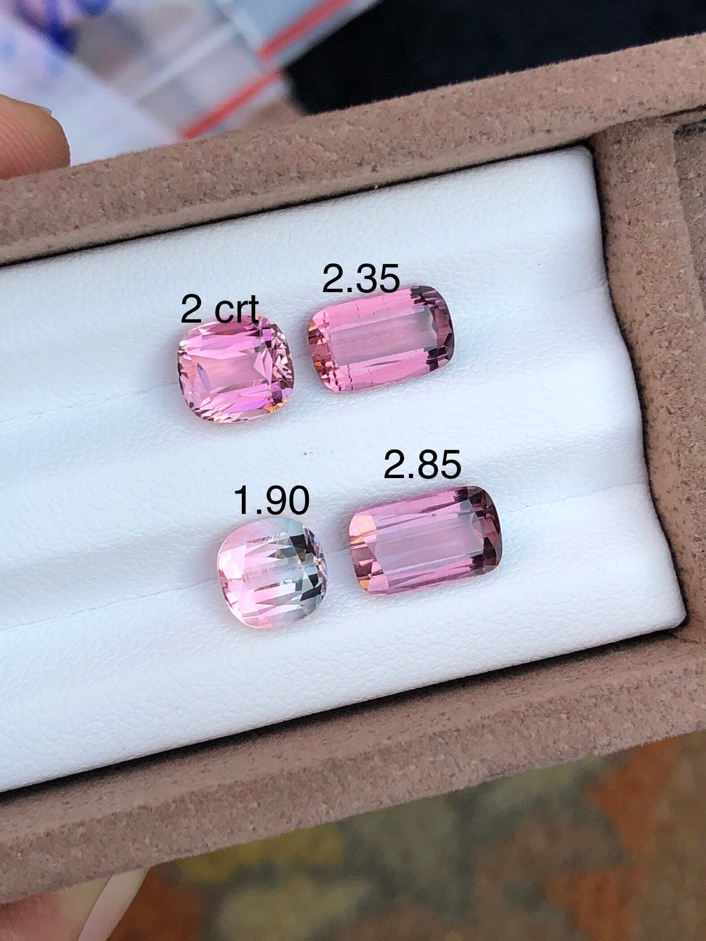 Pink tourmalines 9.10 carats