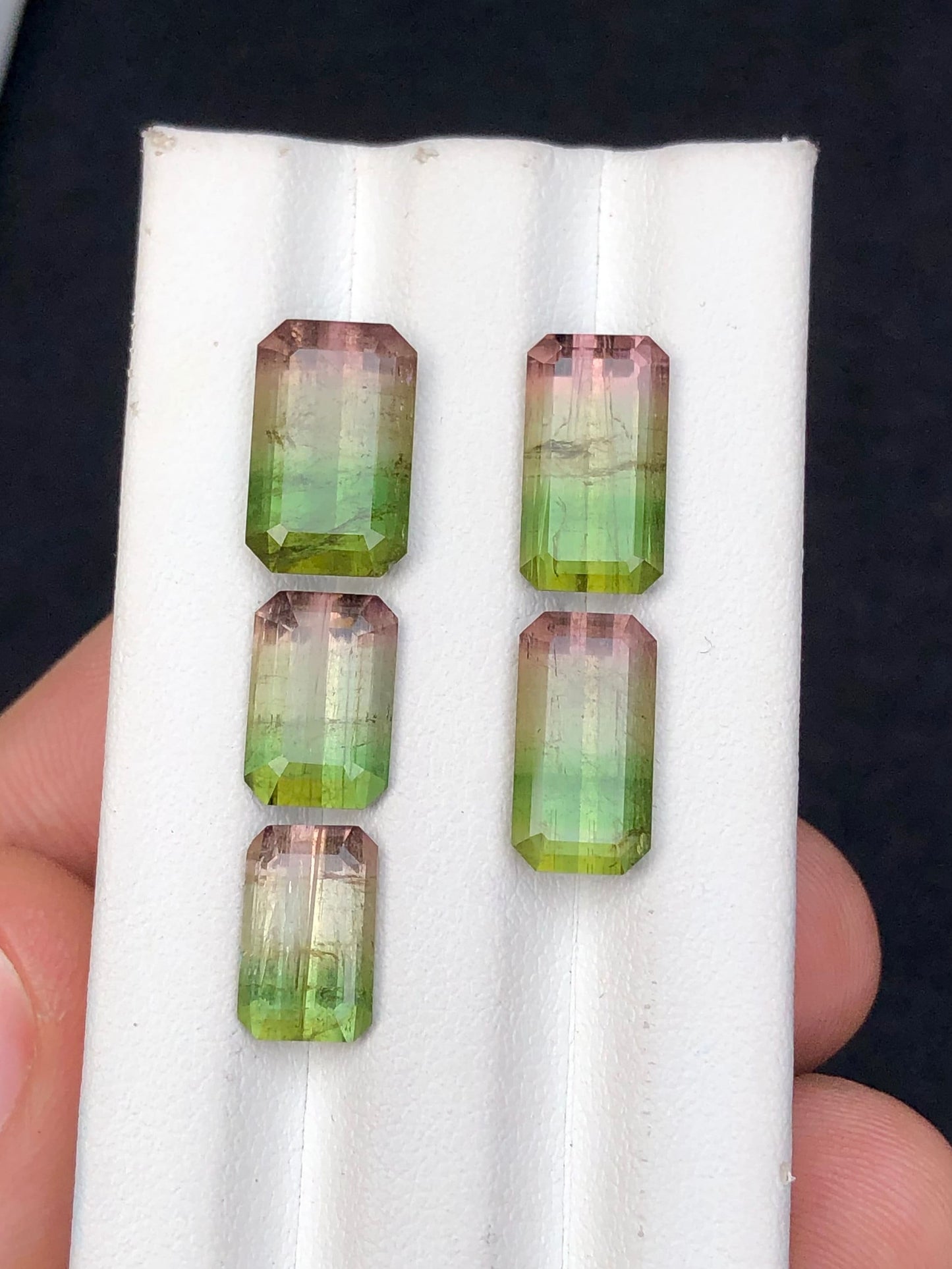 Tri colour tourmalines 17.80 carats