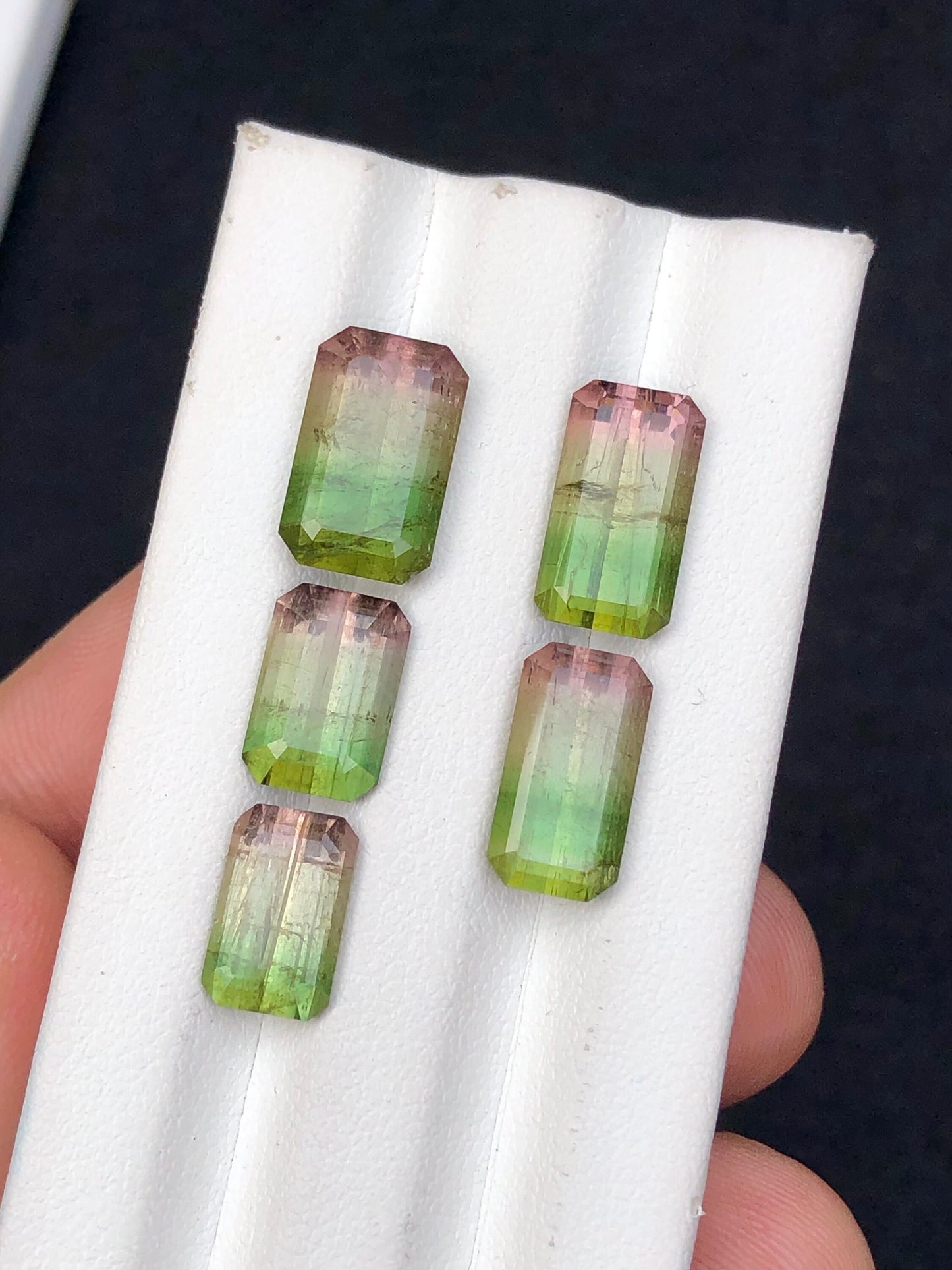 Tri colour tourmalines 17.80 carats