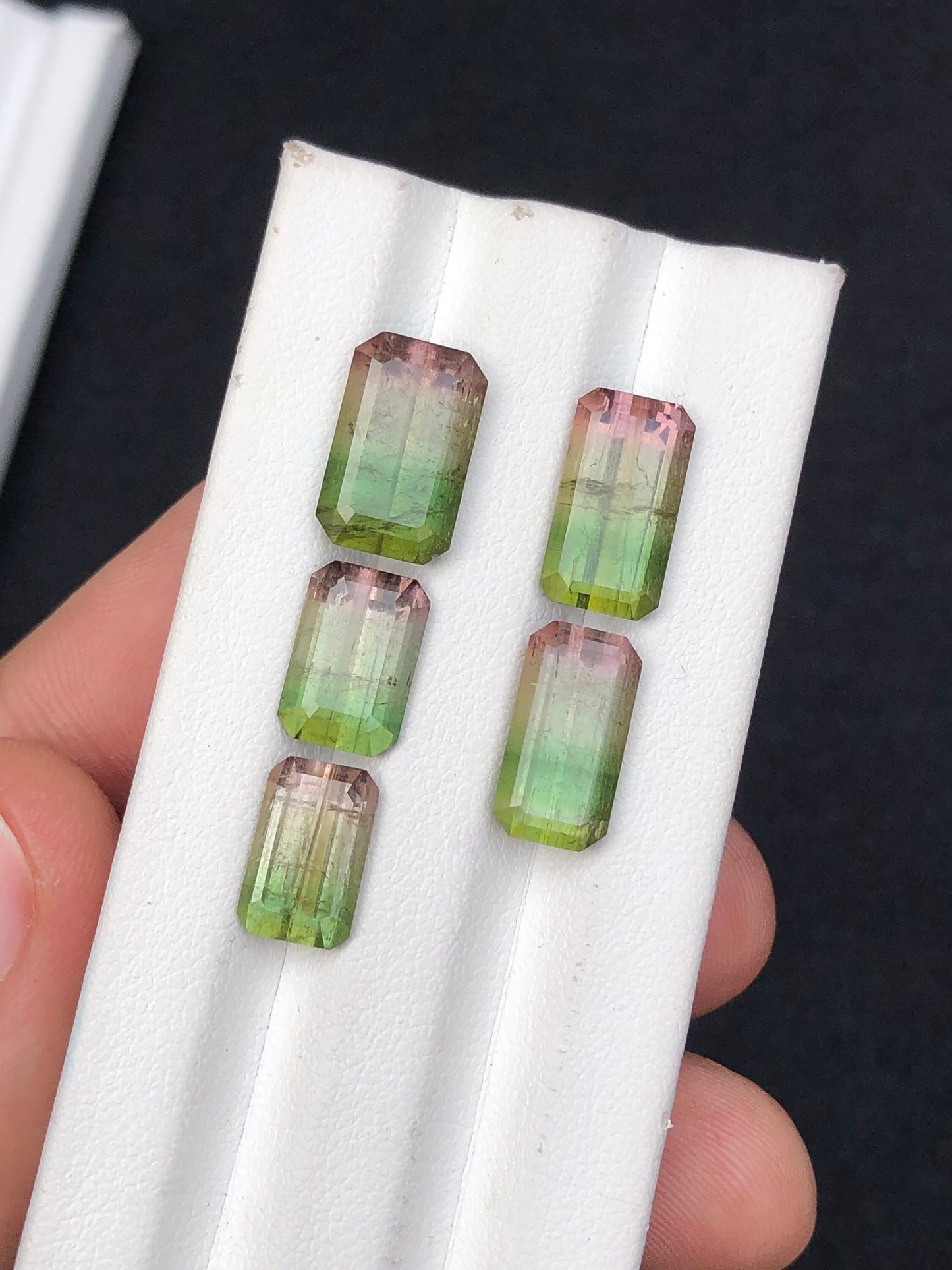 Tri colour tourmalines 17.80 carats