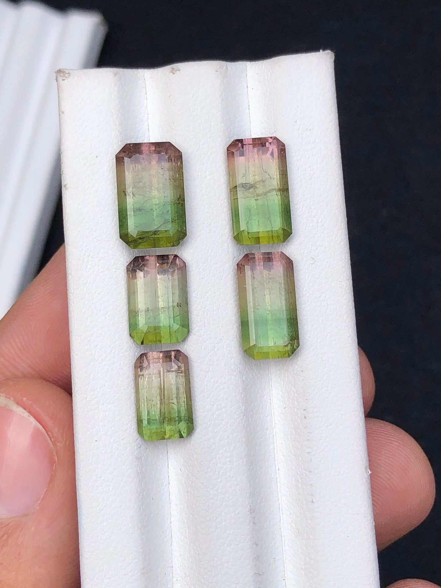 Tri colour tourmalines 17.80 carats