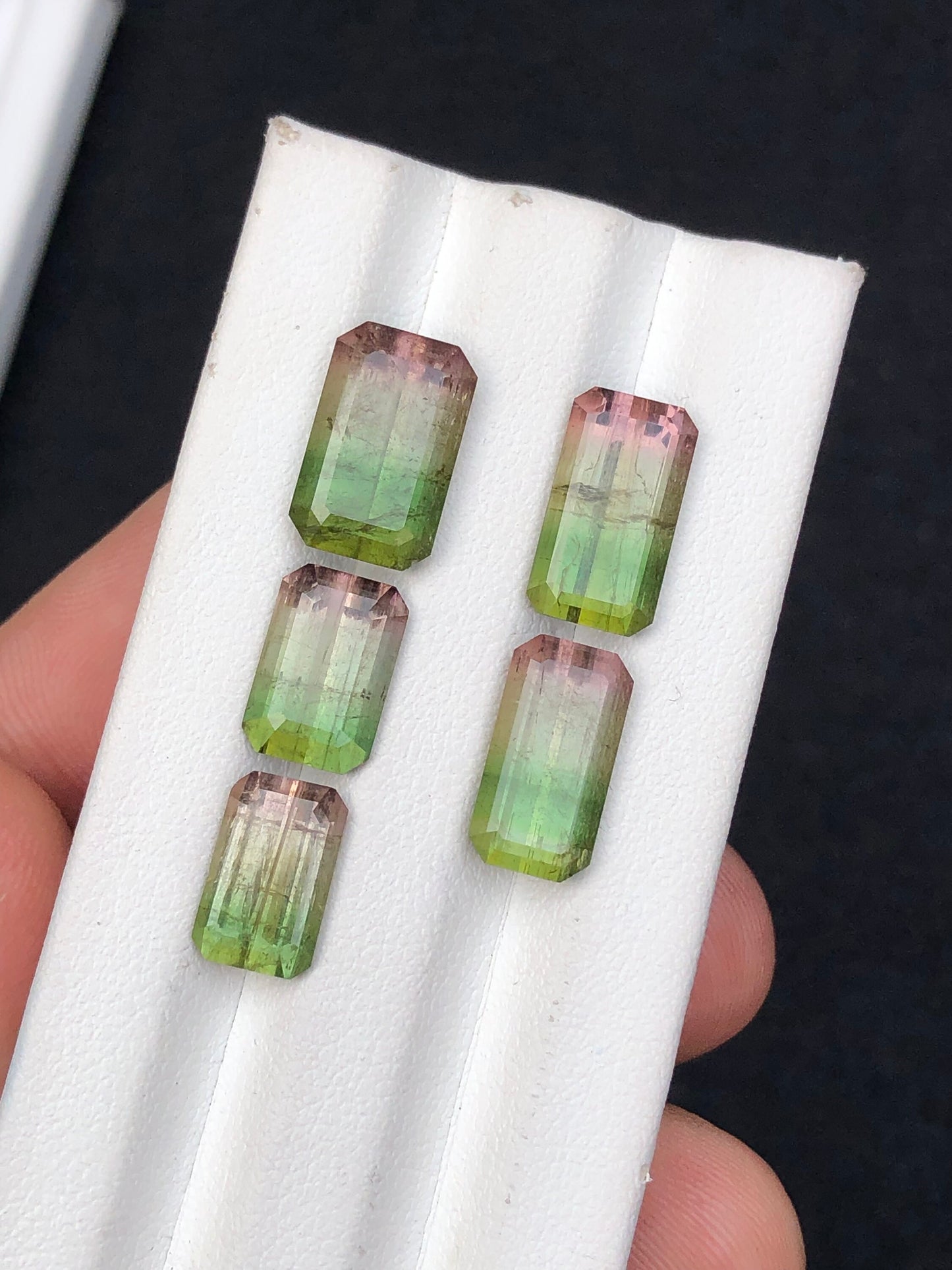 Tri colour tourmalines 17.80 carats