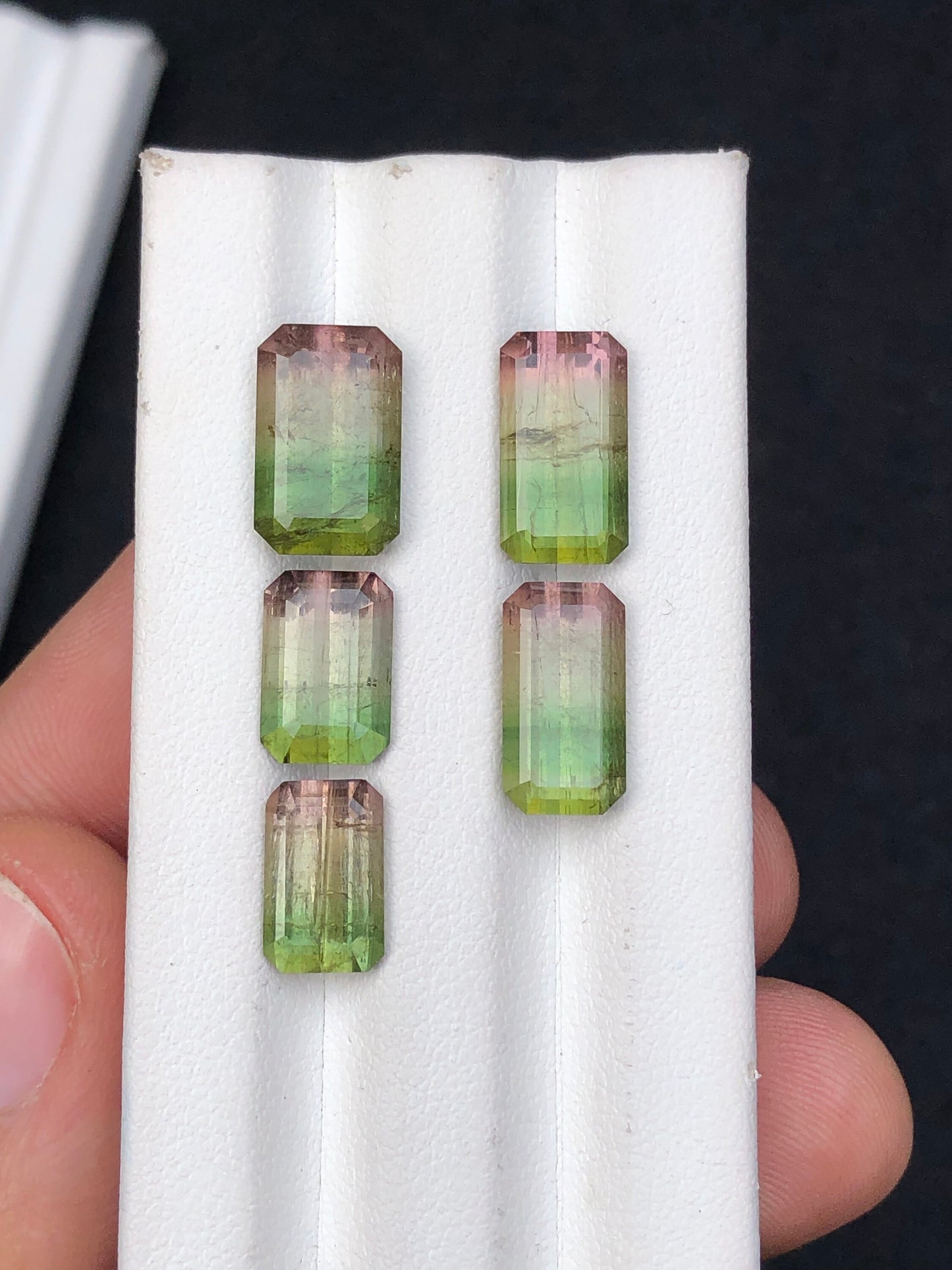 Tri colour tourmalines 17.80 carats