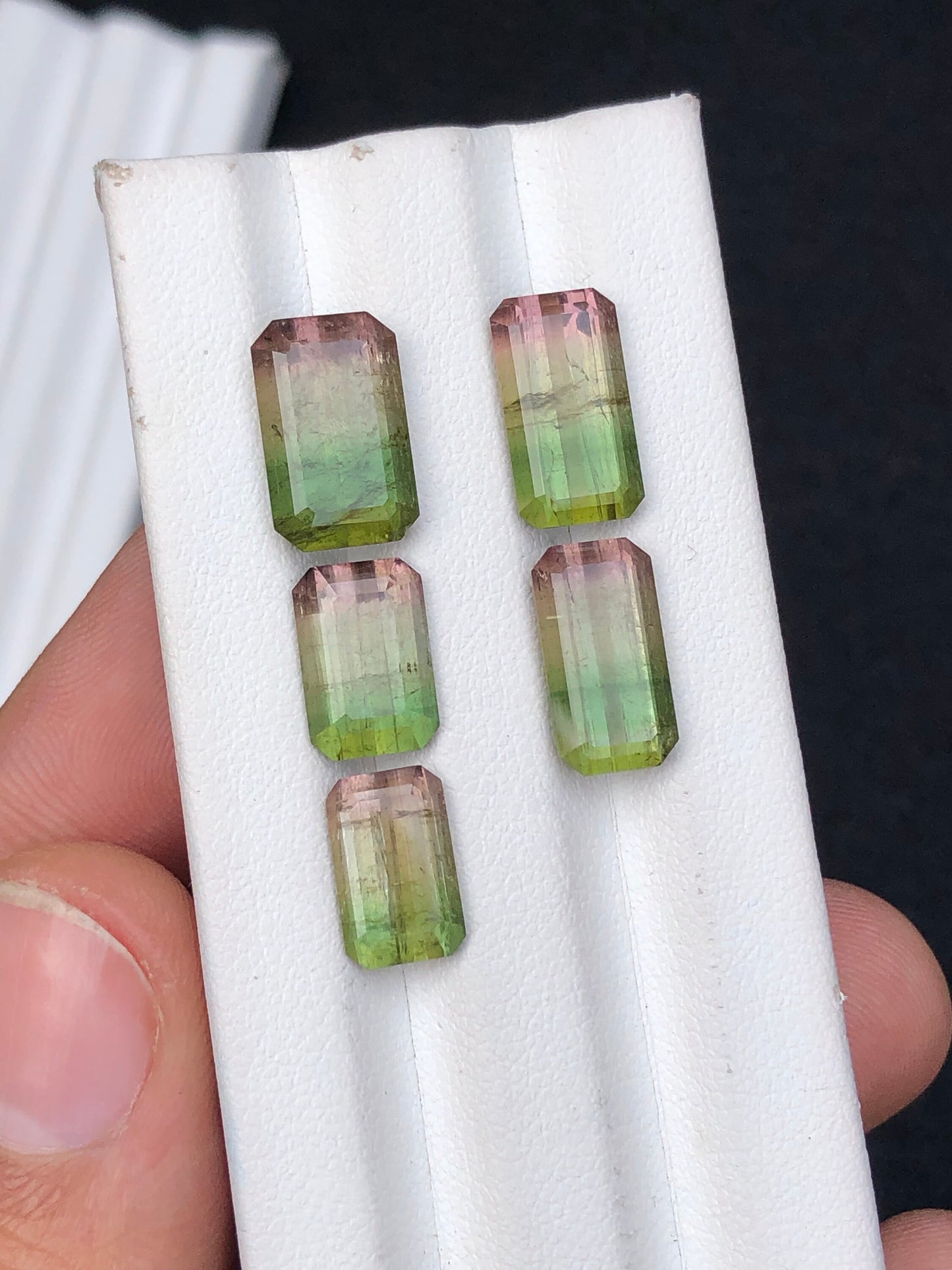 Tri colour tourmalines 17.80 carats