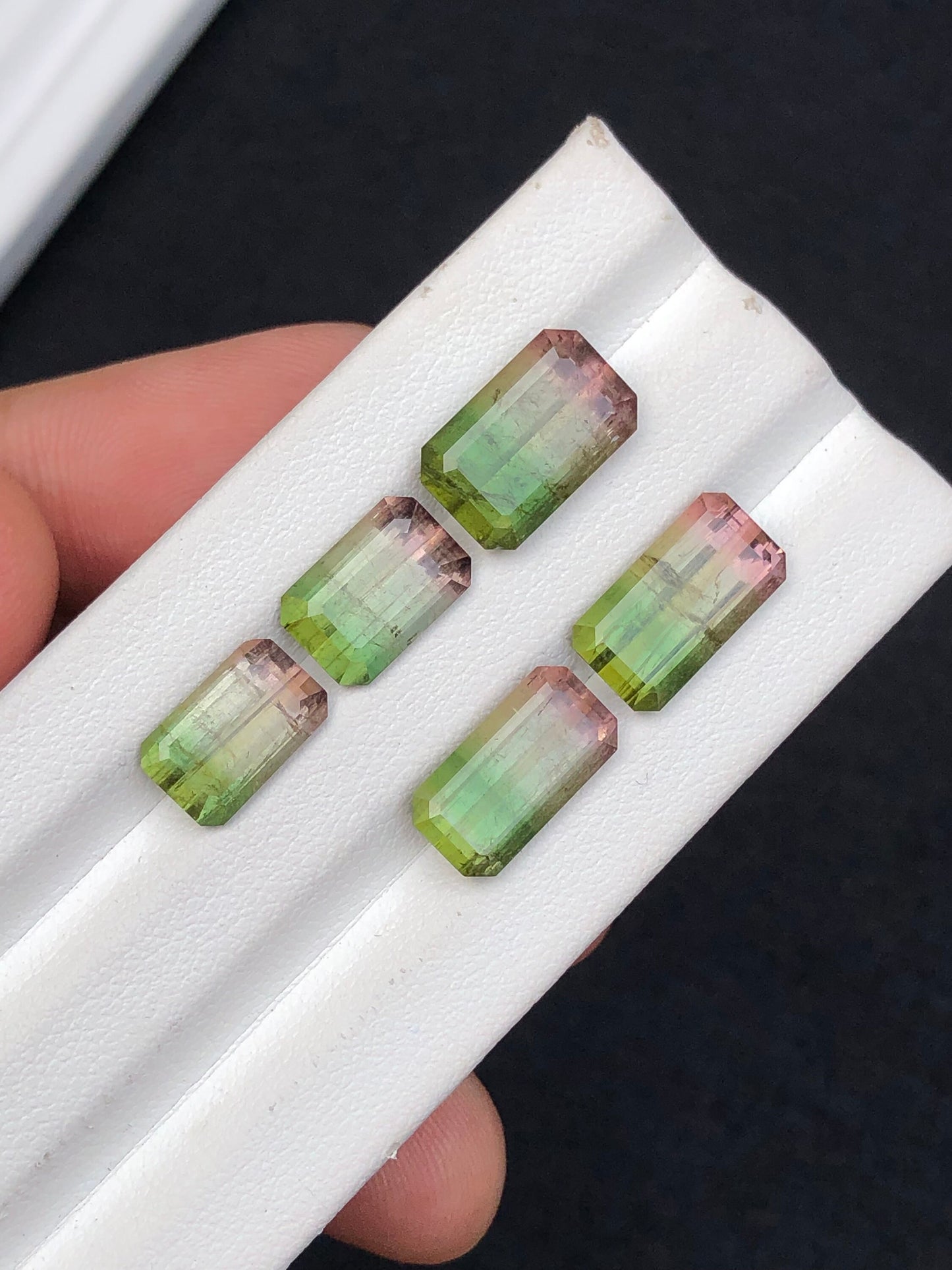 Tri colour tourmalines 17.80 carats