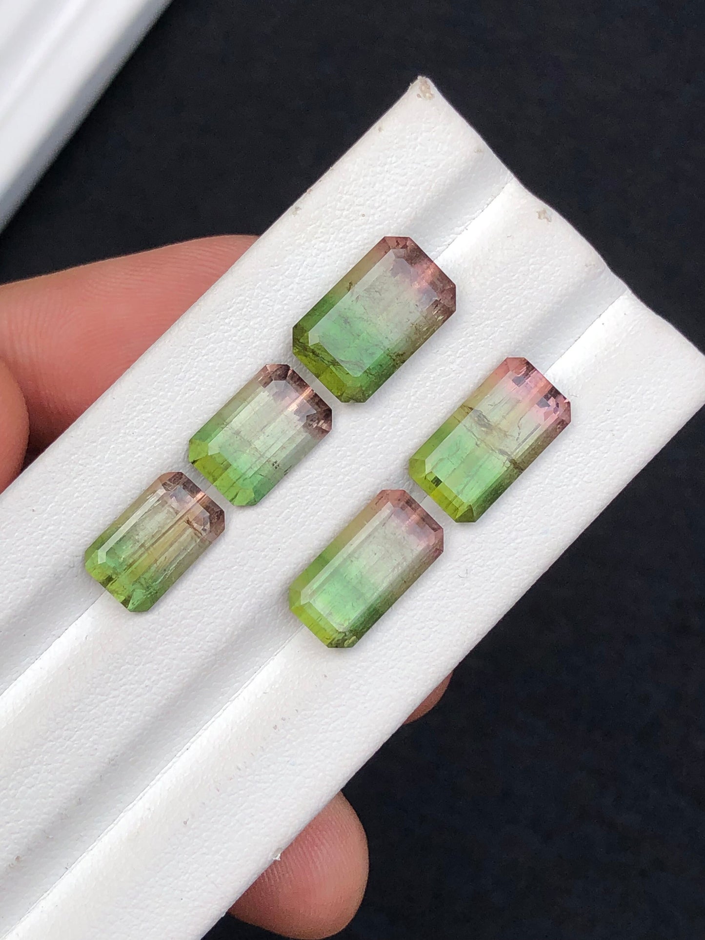 Tri colour tourmalines 17.80 carats