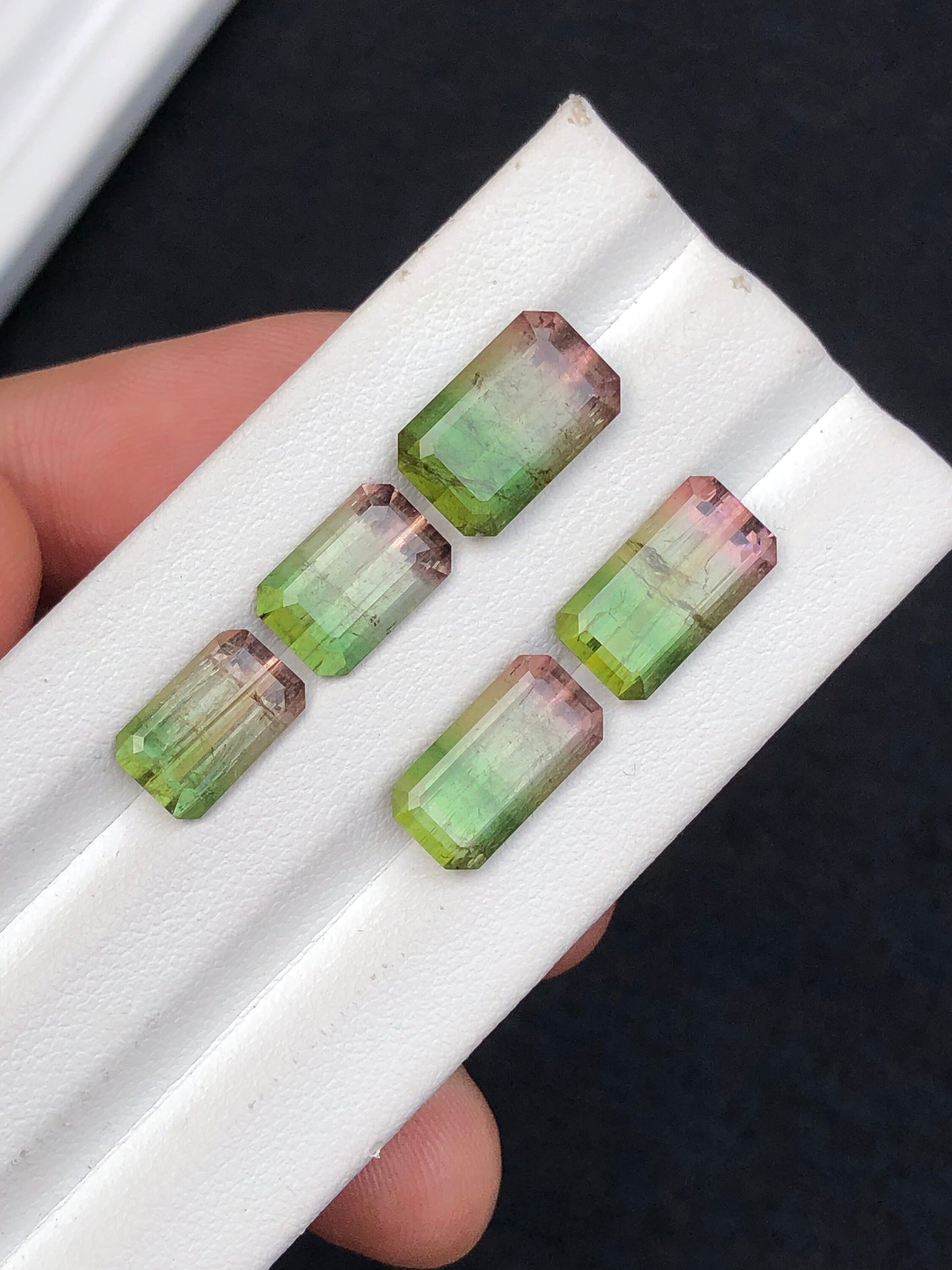 Tri colour tourmalines 17.80 carats