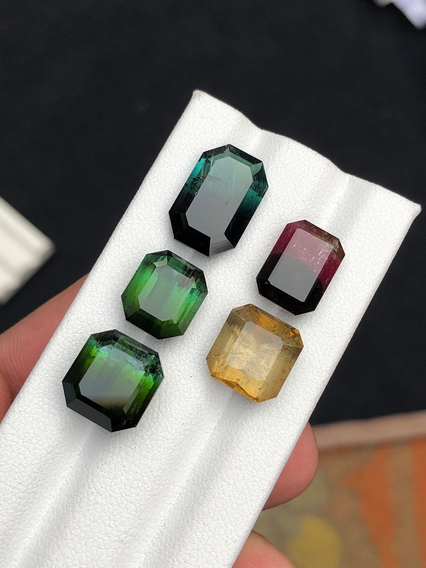 Multi colours faceted tourmalines 29 carats