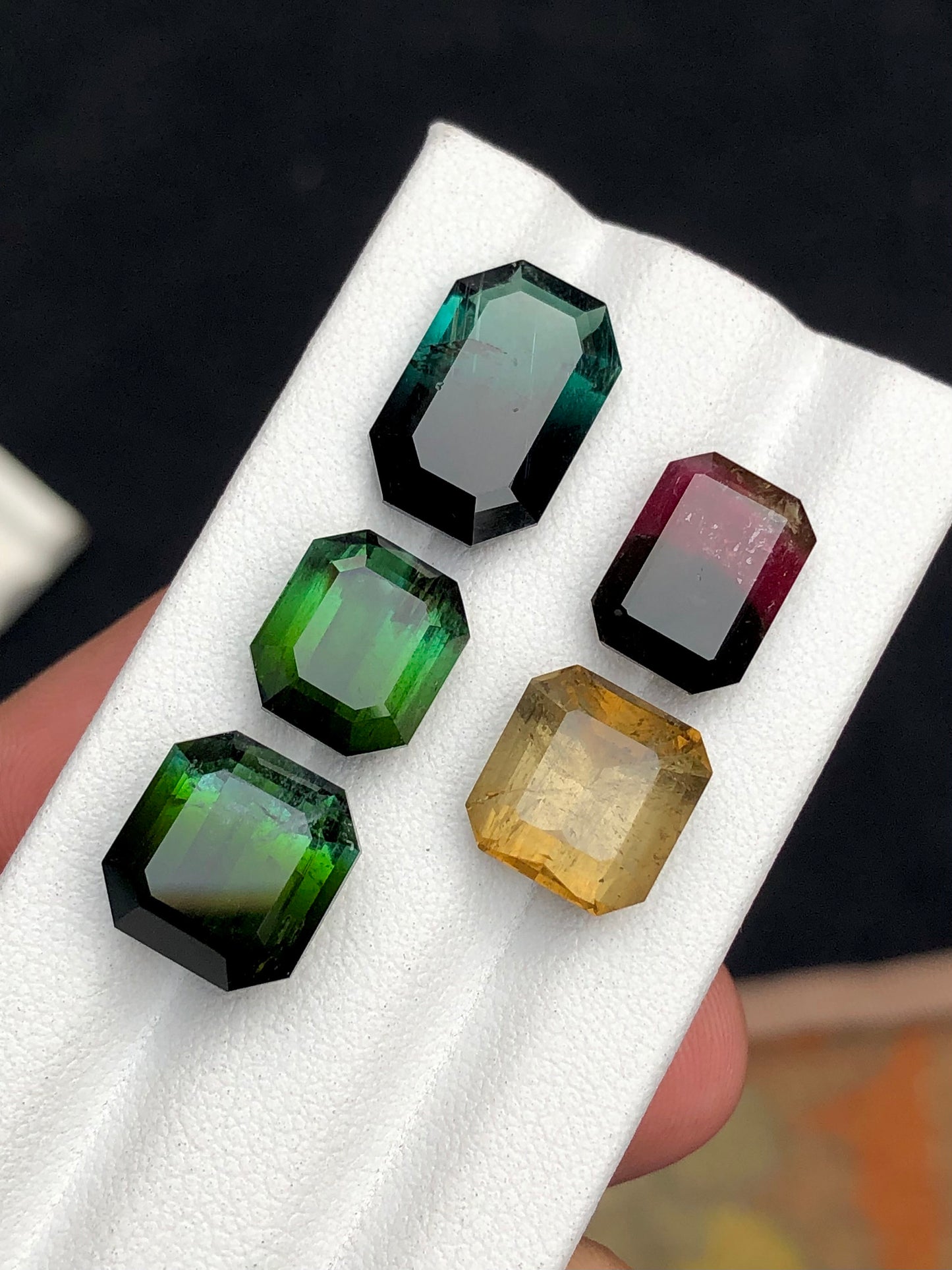 Multi colours faceted tourmalines 29 carats