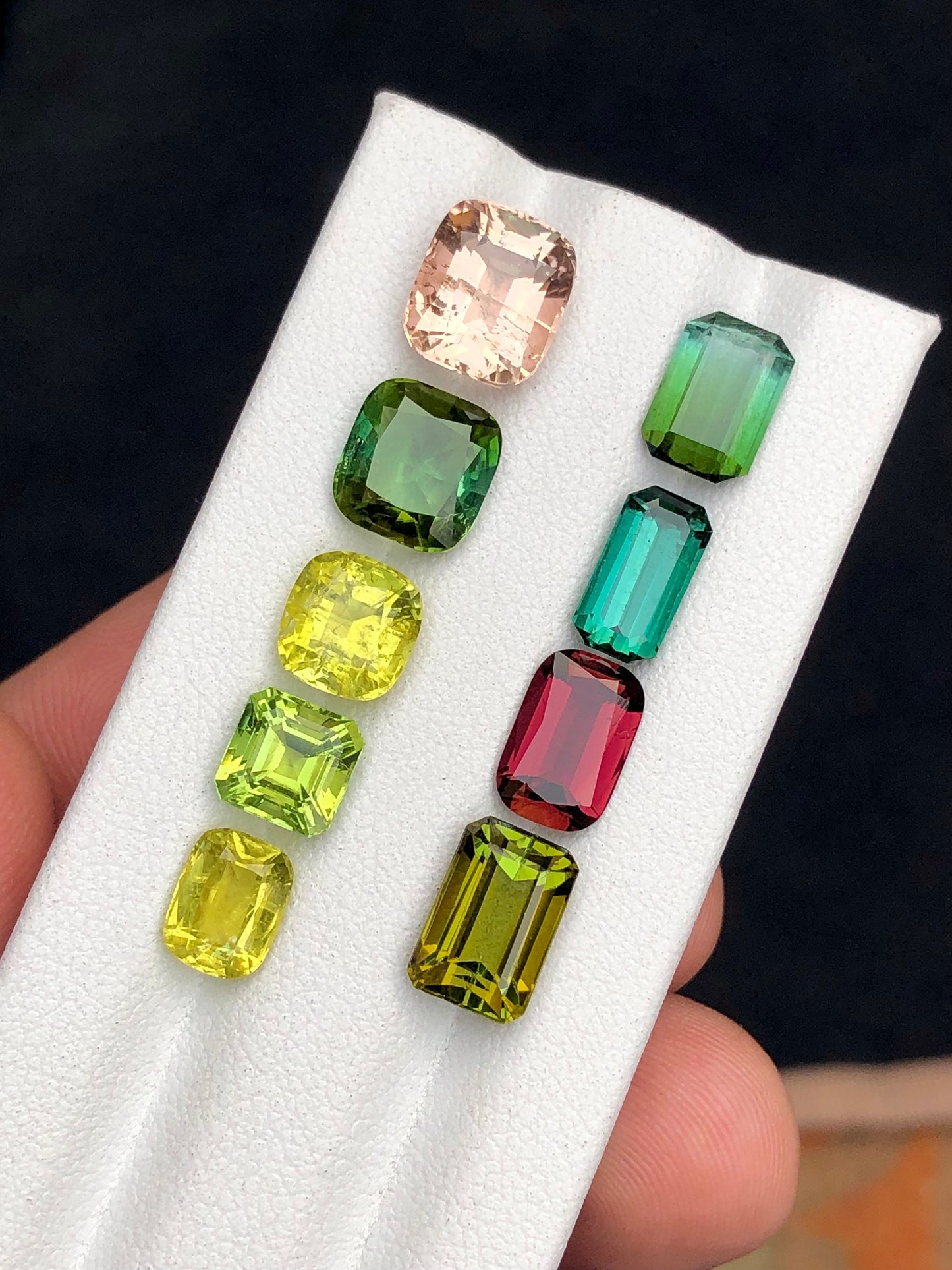 Multi colours tourmalines 18.35 carats natural