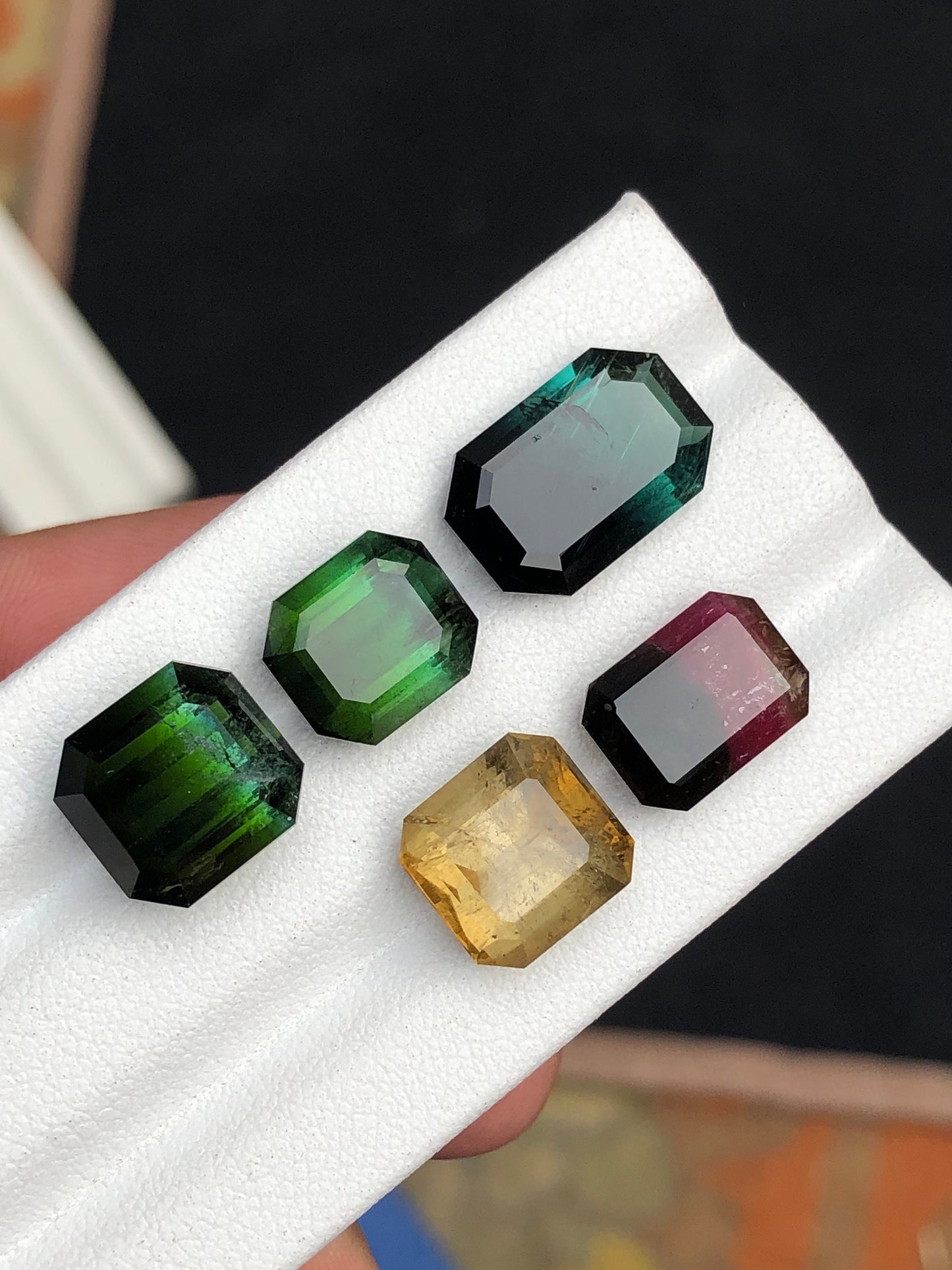 Multi colours faceted tourmalines 29 carats