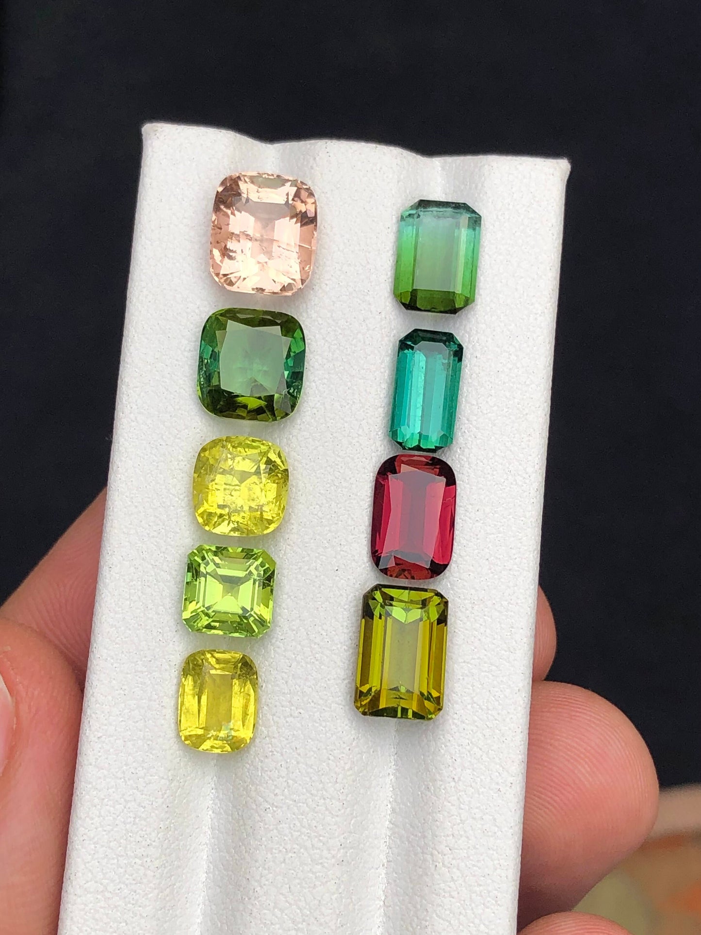 Multi colours tourmalines 18.35 carats natural