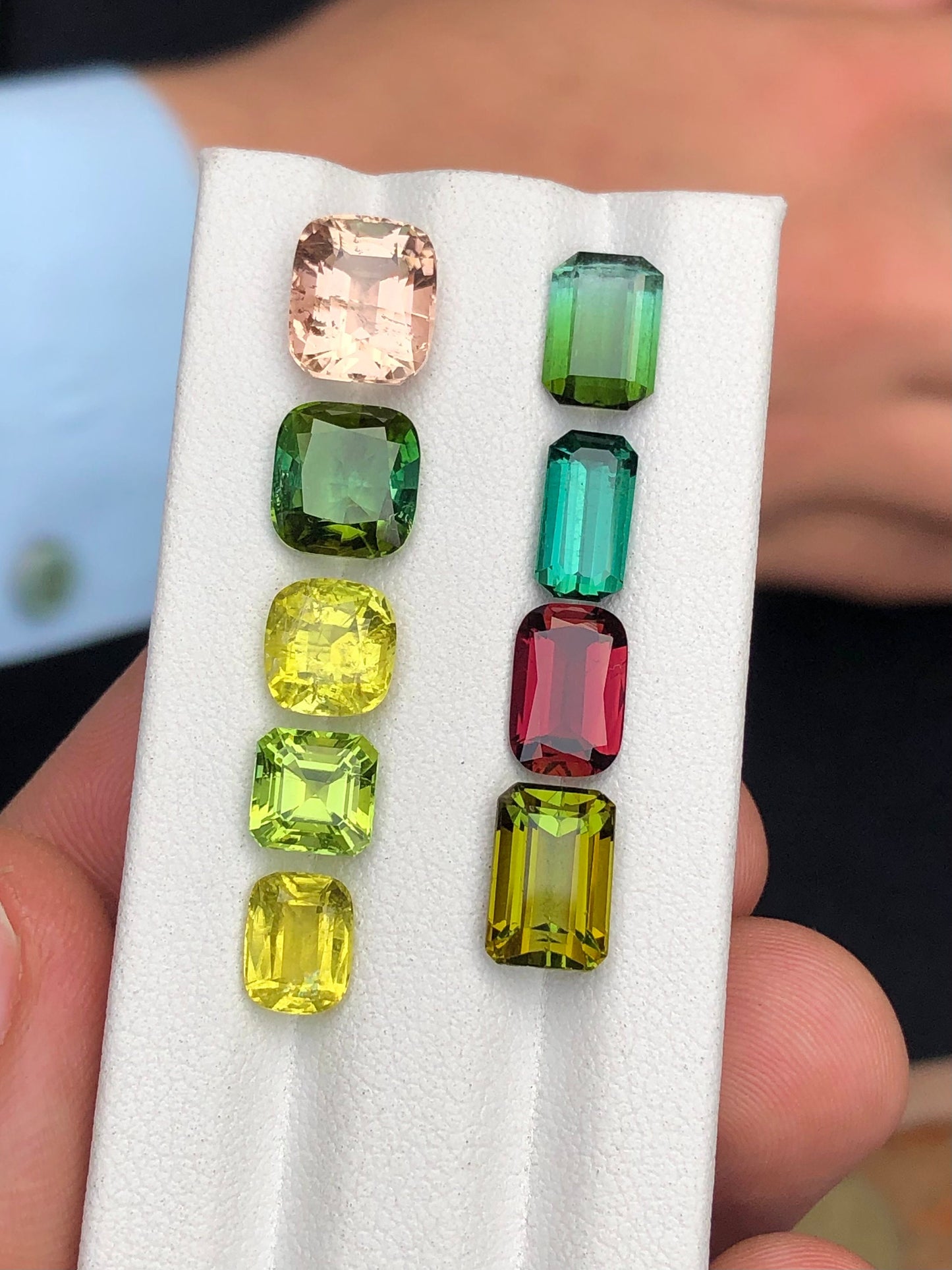 Multi colours tourmalines 18.35 carats natural