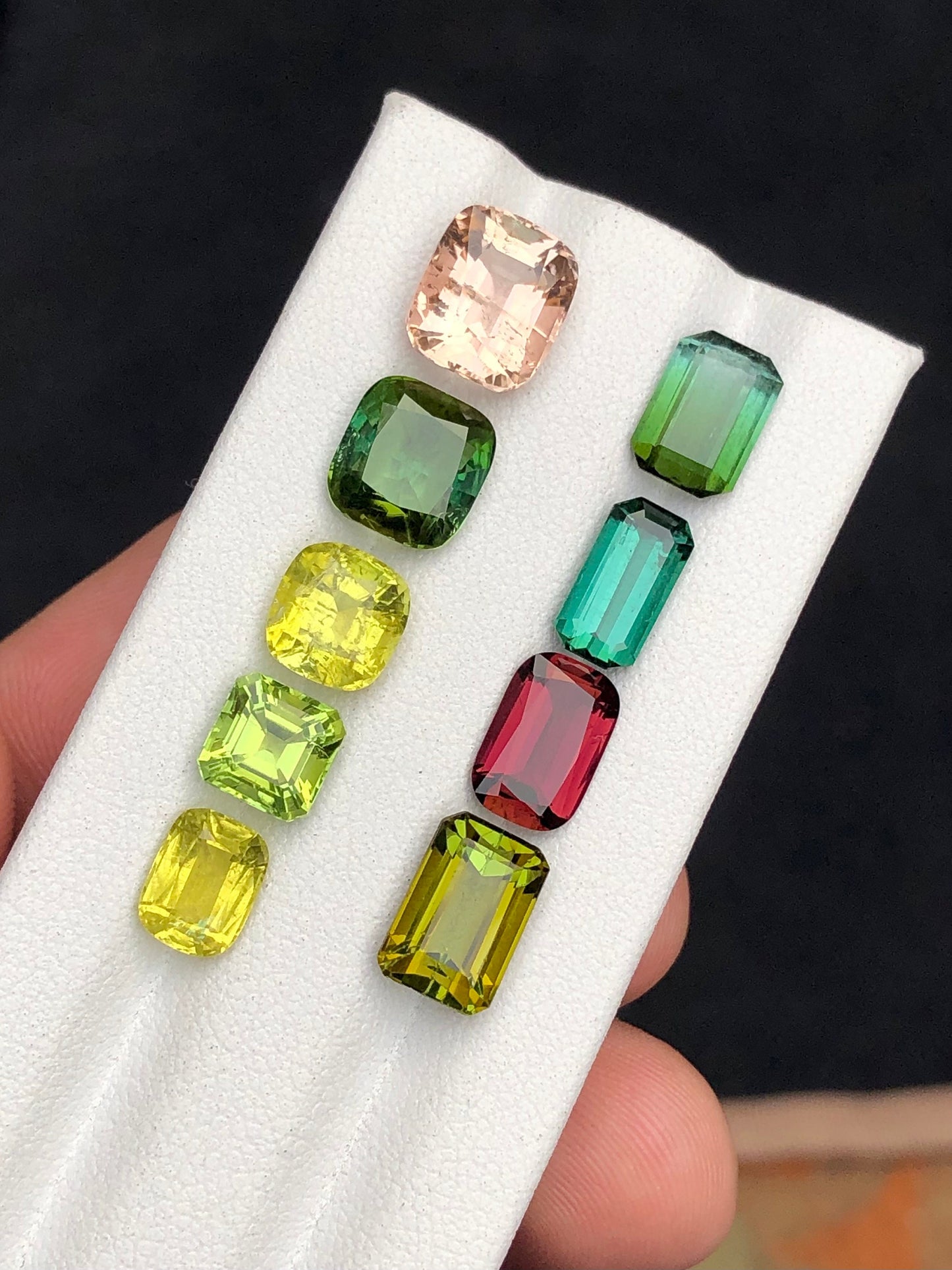 Multi colours tourmalines 18.35 carats natural