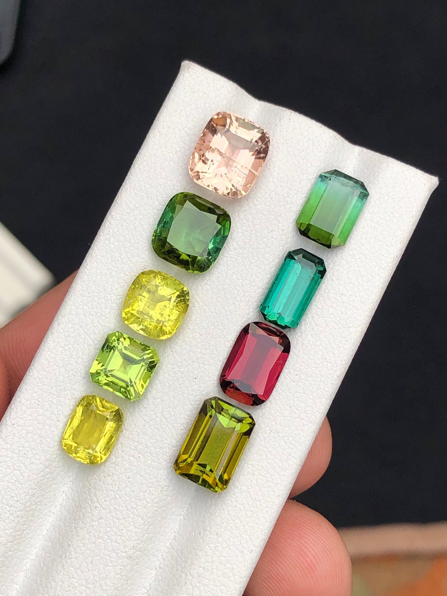 Multi colours tourmalines 18.35 carats natural