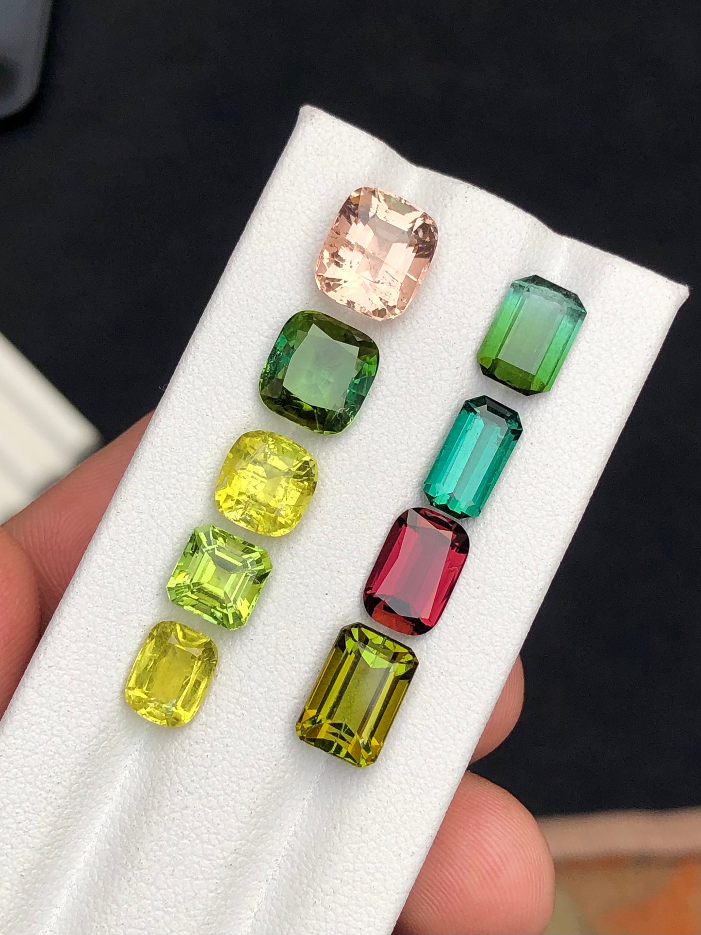 Multi colours tourmalines 18.35 carats natural