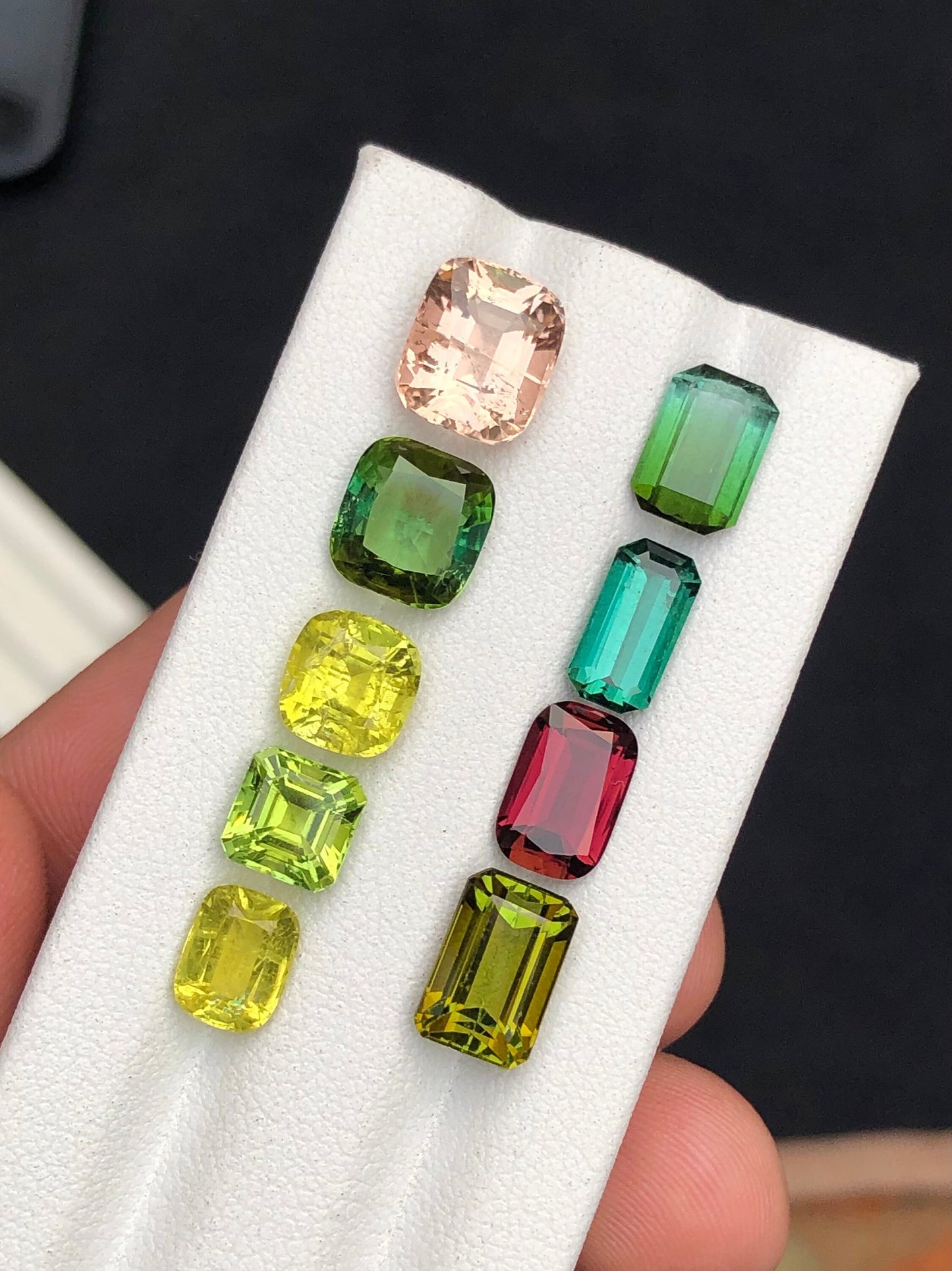 Multi colours tourmalines 18.35 carats natural