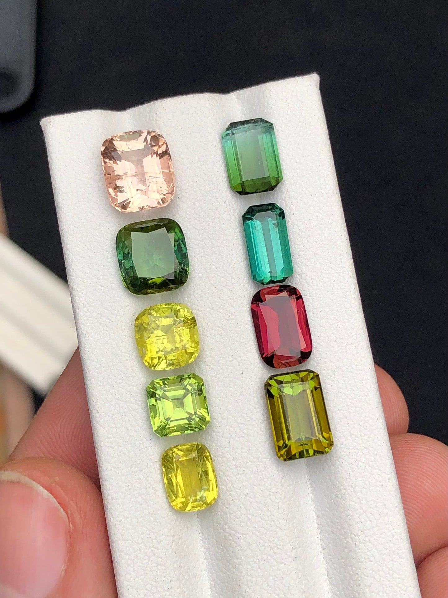 Multi colours tourmalines 18.35 carats natural