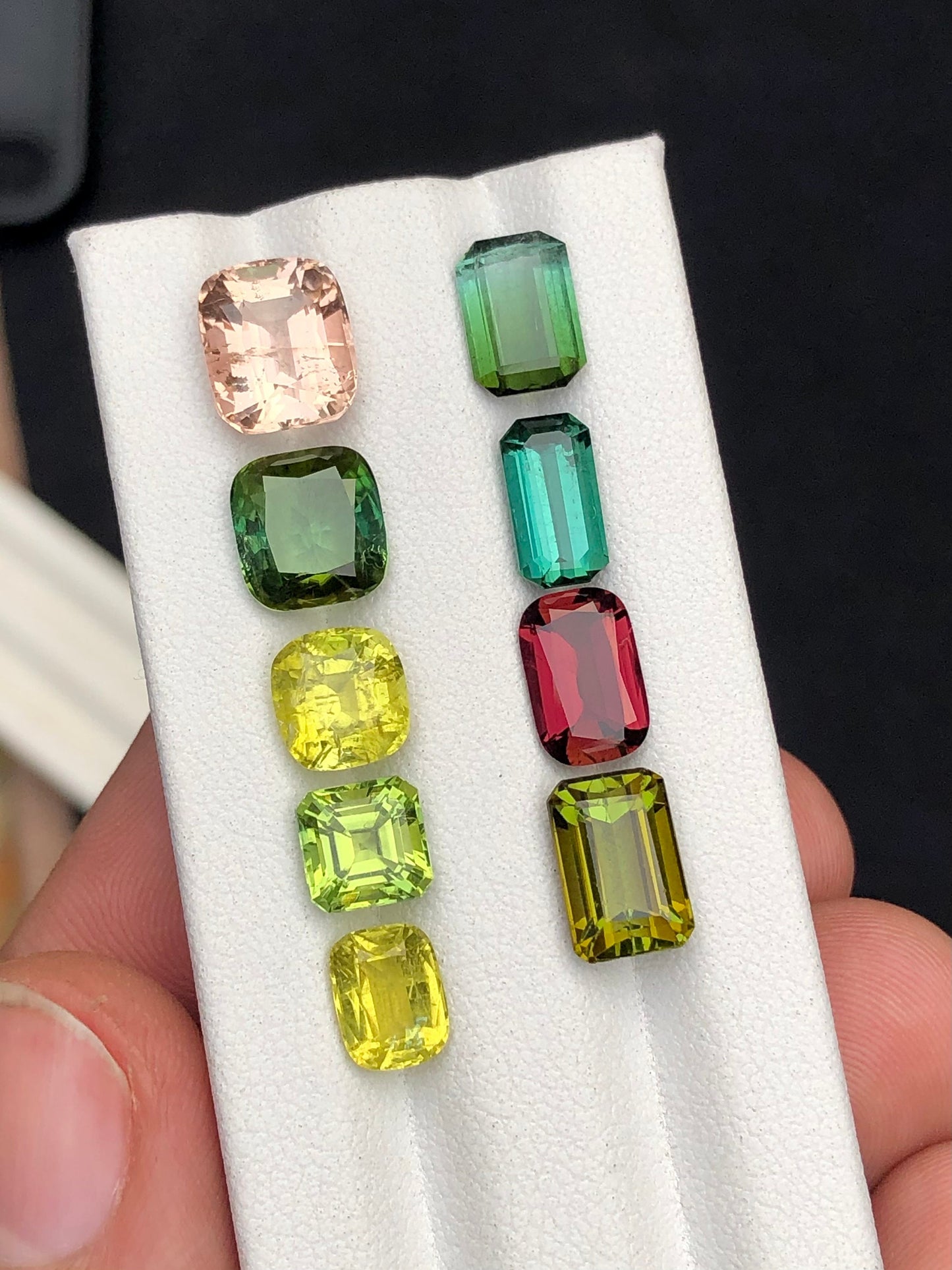 Multi colours tourmalines 18.35 carats natural