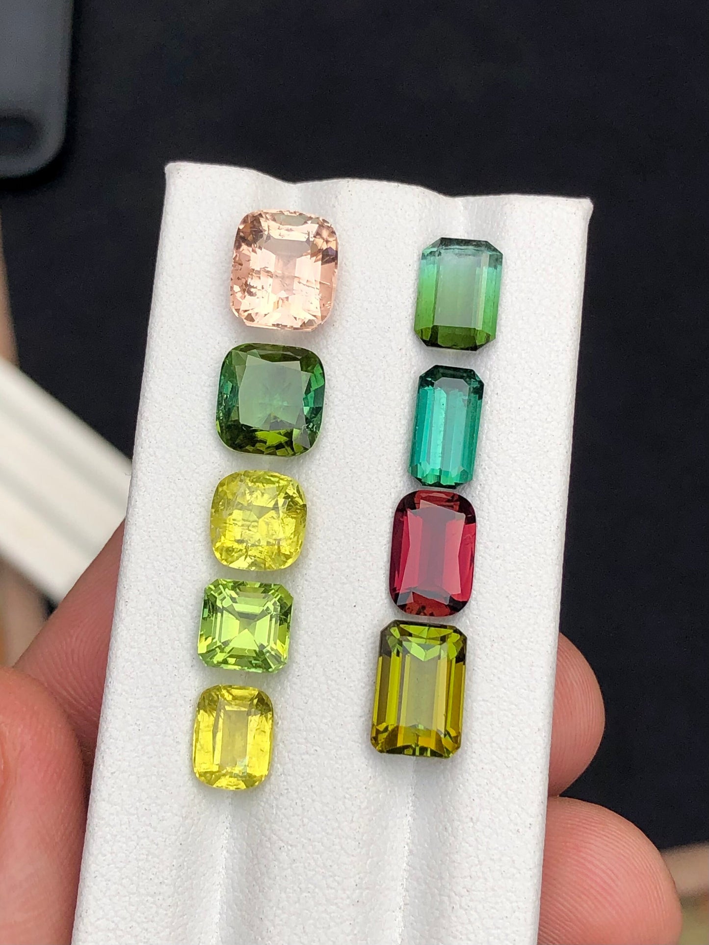 Multi colours tourmalines 18.35 carats natural