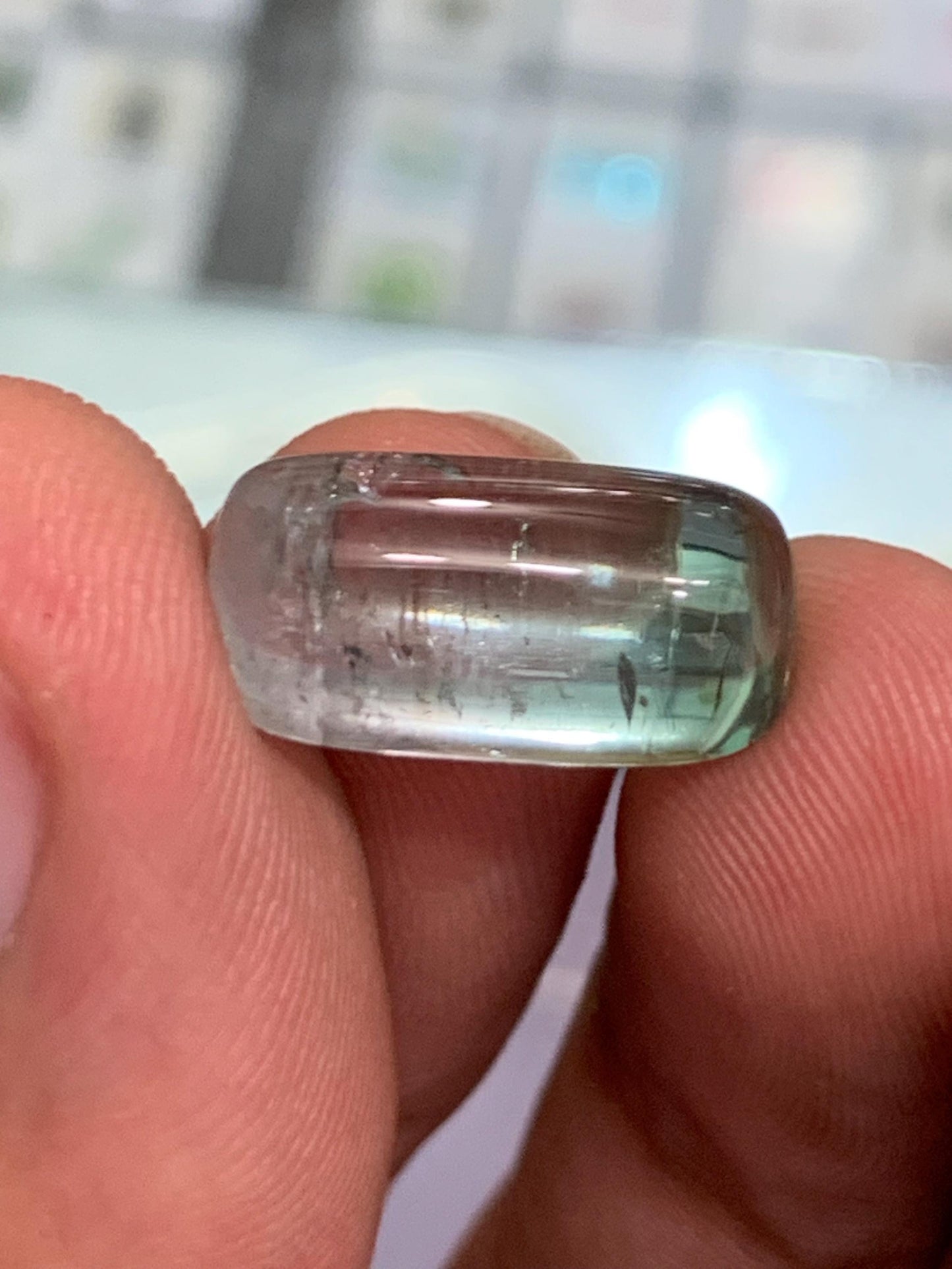 10.45 ct light blue tourmaline cabochon dimension:17*9*7mm