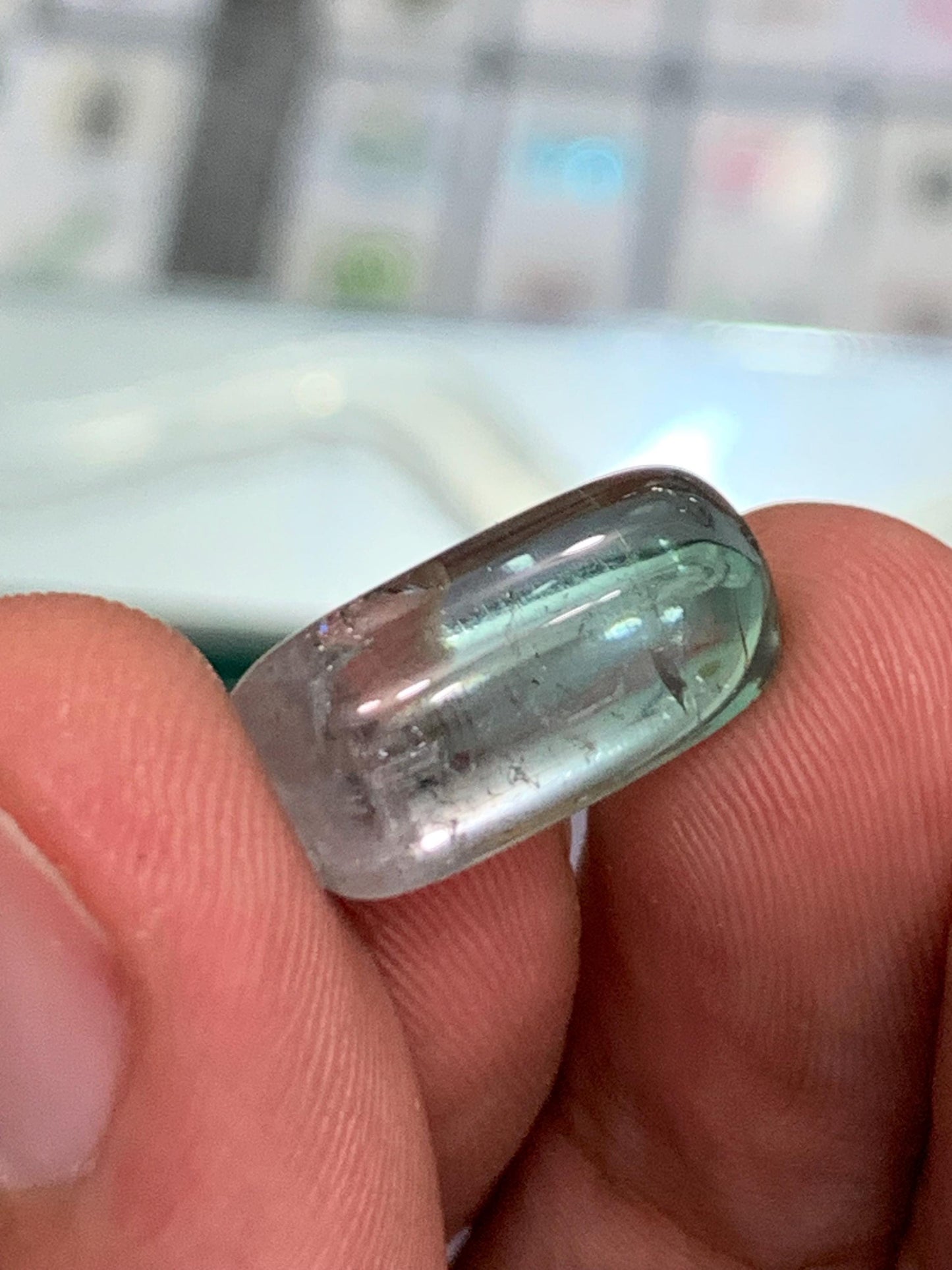 10.45 ct light blue tourmaline cabochon dimension:17*9*7mm