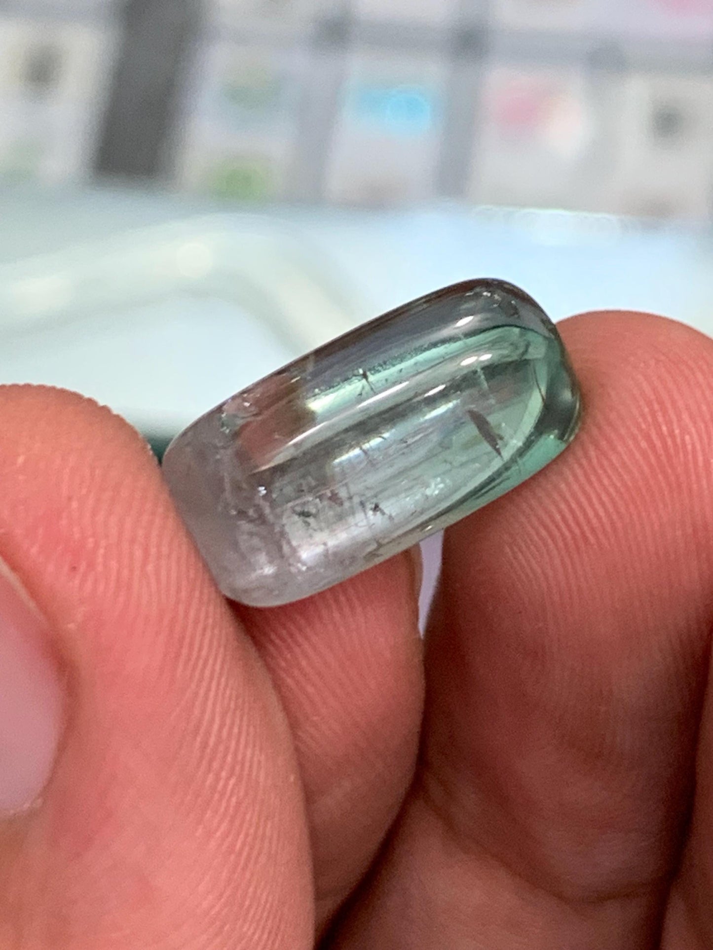 10.45 ct light blue tourmaline cabochon dimension:17*9*7mm