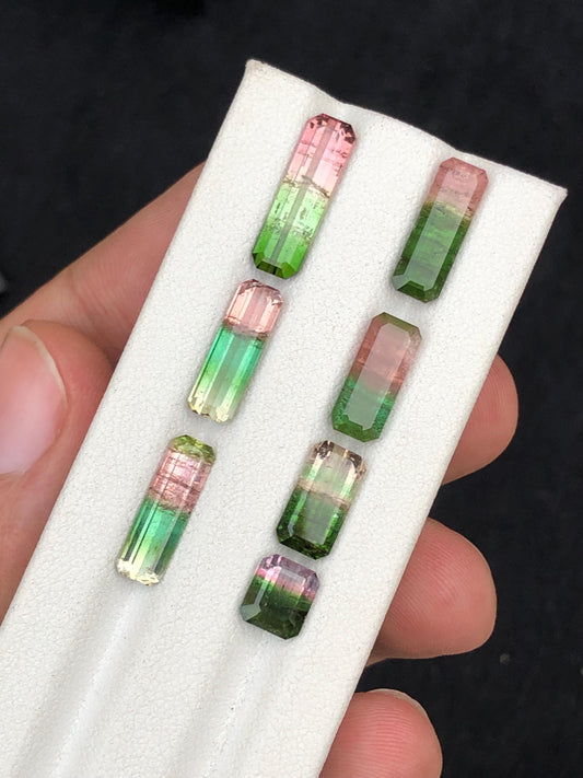 16.45 ct bi colour tourmaline lot origin Afghanistan