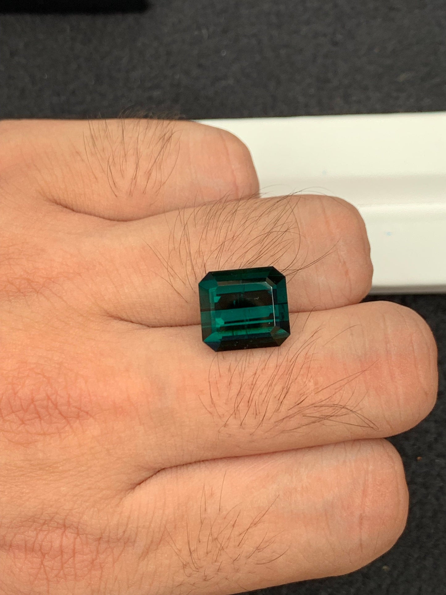 11.80 ct faceted dark green tourmaline dimension:14*12*9mm