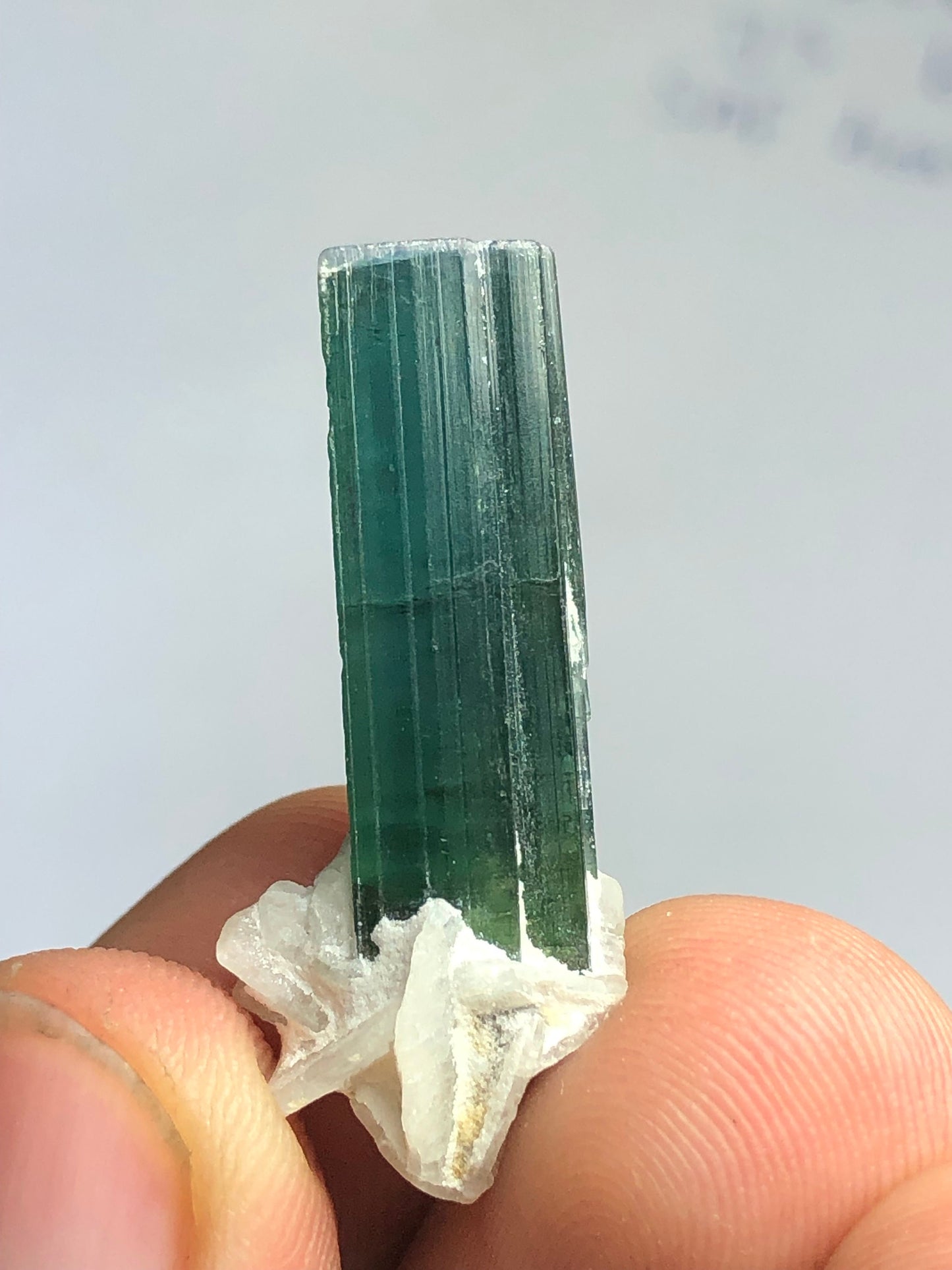 19.45 carat top quality blue tourmaline crystal