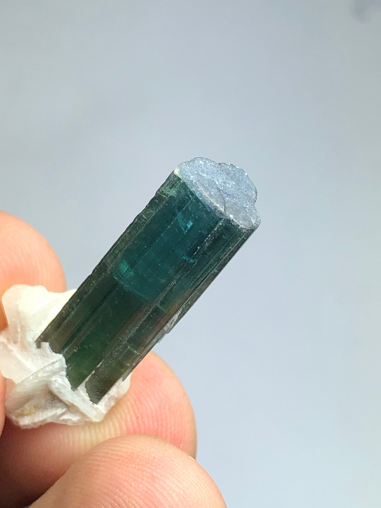 19.45 carat top quality blue tourmaline crystal