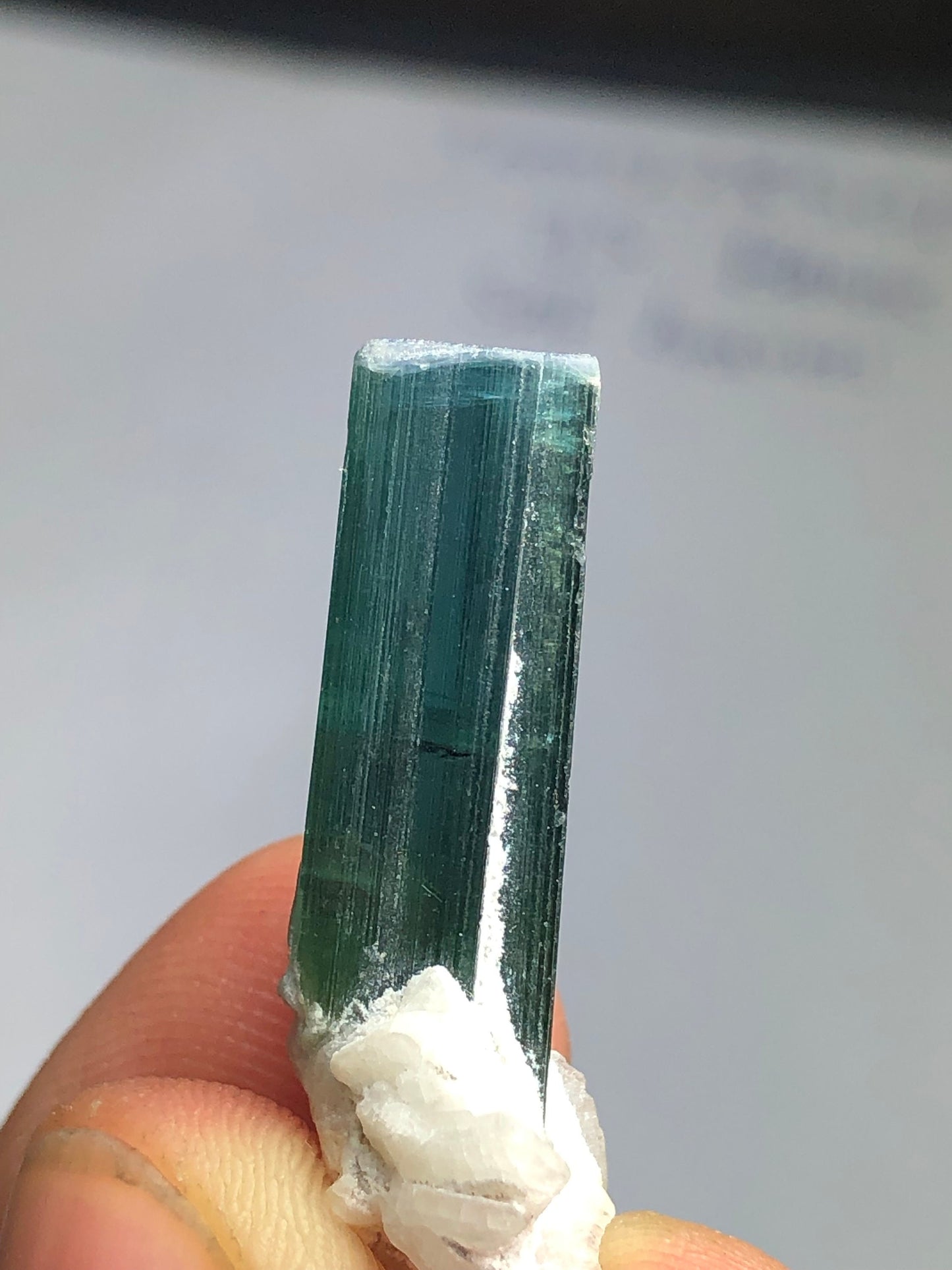 19.45 carat top quality blue tourmaline crystal