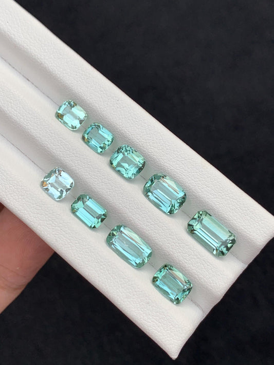 12.20 ct seafoam tourmalines faceted 6*5*4mm to 10*6*5mm