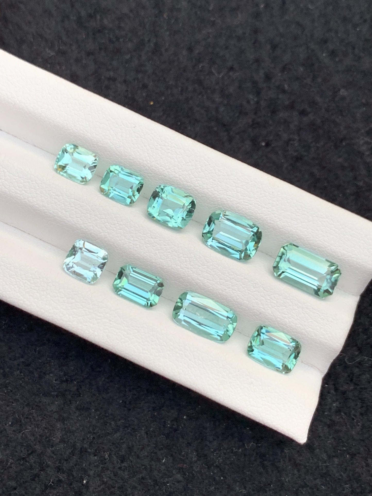 12.20 ct seafoam tourmalines faceted 6*5*4mm to 10*6*5mm