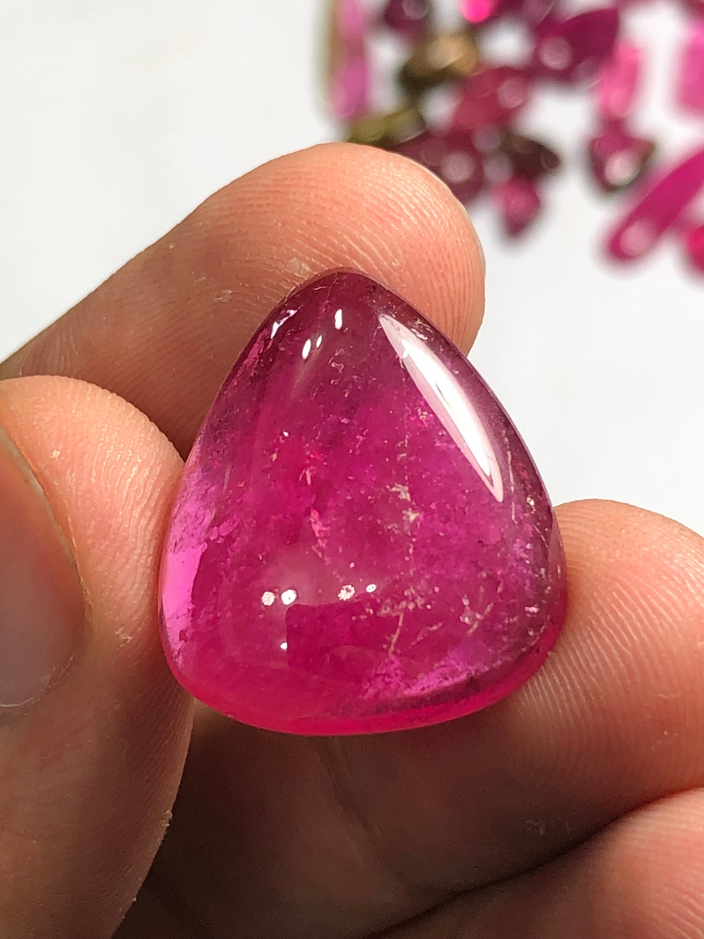 17 carat rubilight Tourmaline cabochon flat back