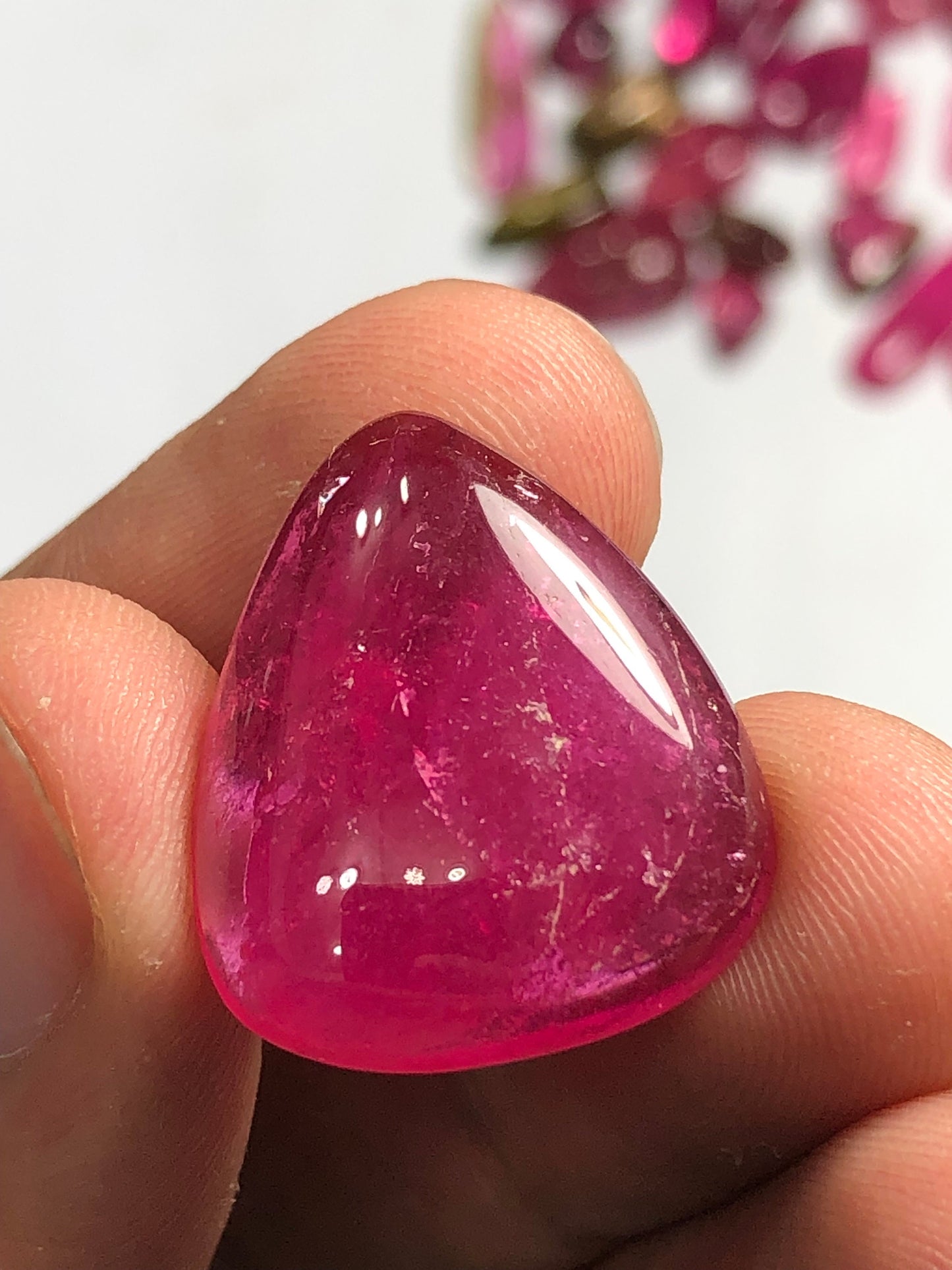 17 carat rubilight Tourmaline cabochon flat back