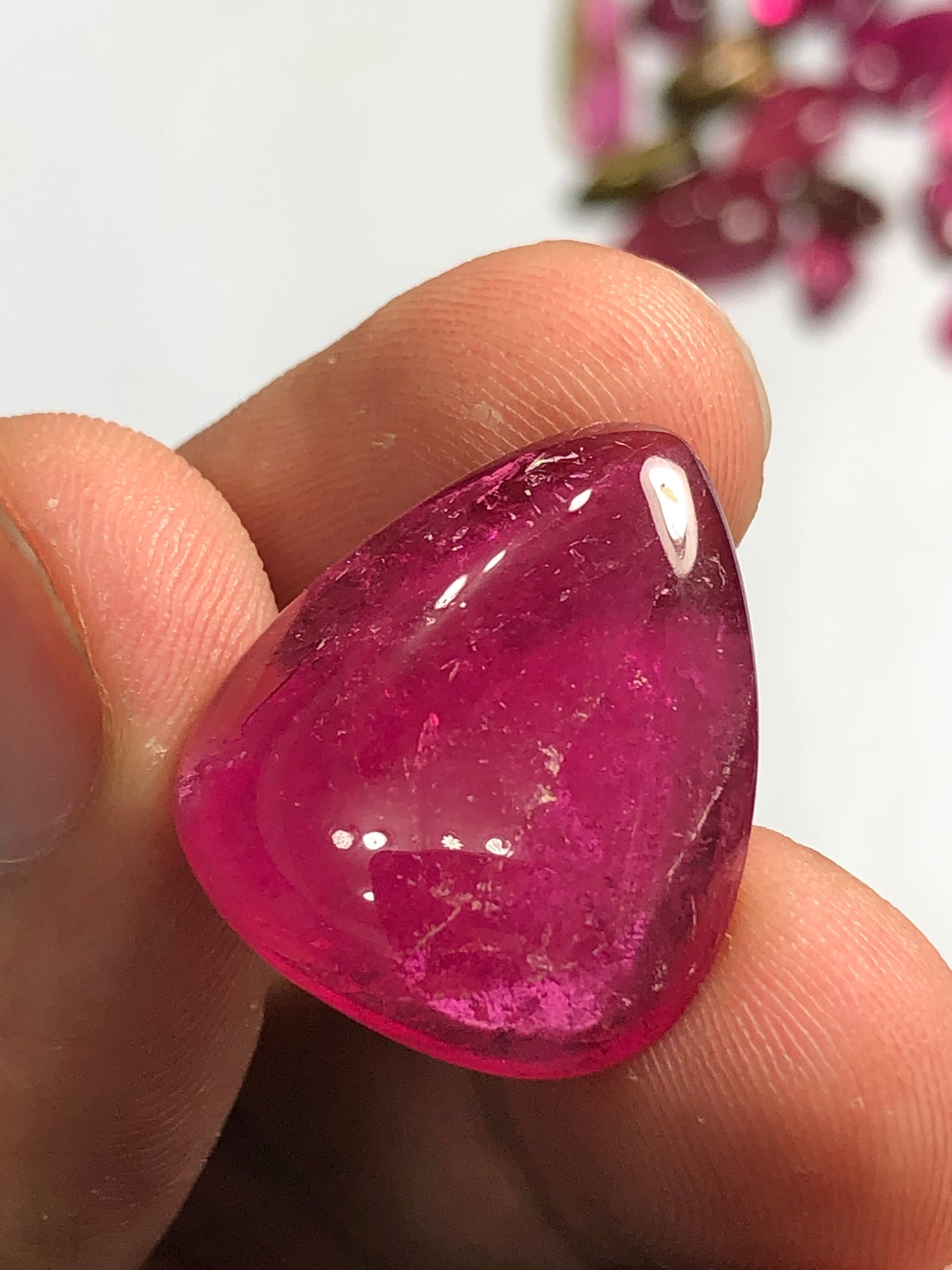 17 carat rubilight Tourmaline cabochon flat back