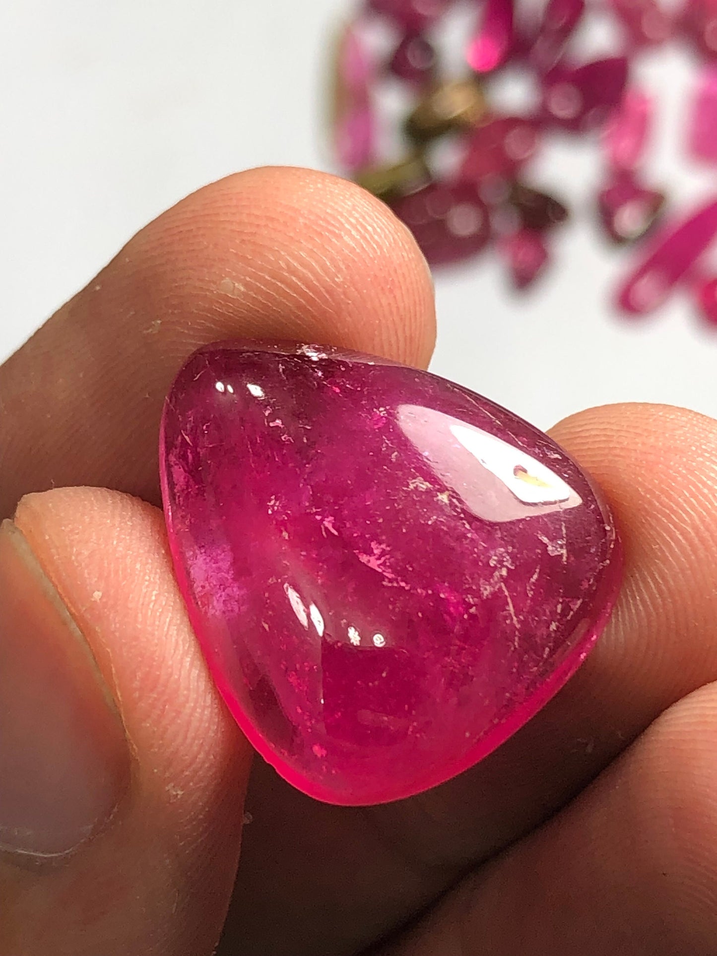 17 carat rubilight Tourmaline cabochon flat back