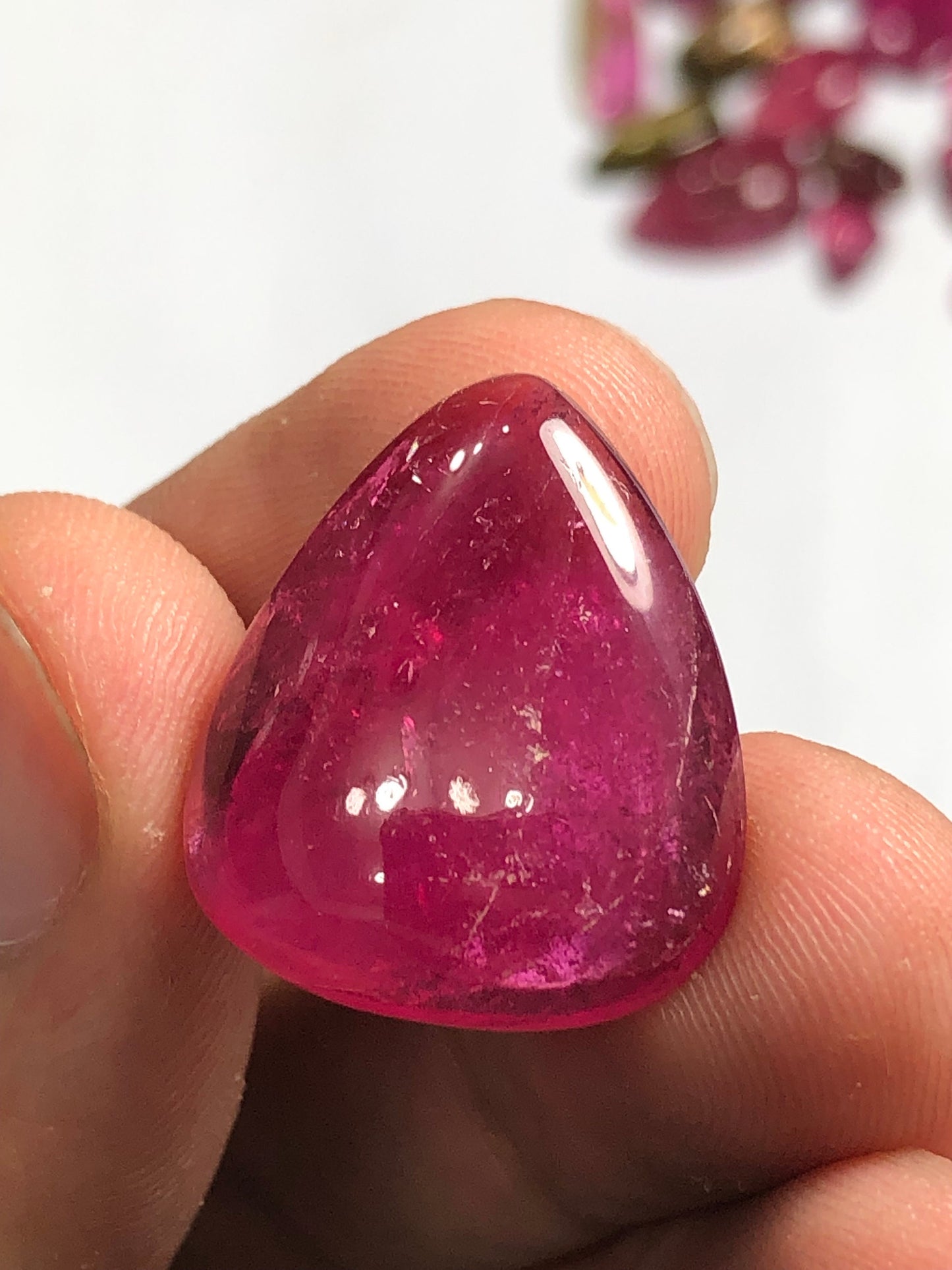 17 carat rubilight Tourmaline cabochon flat back