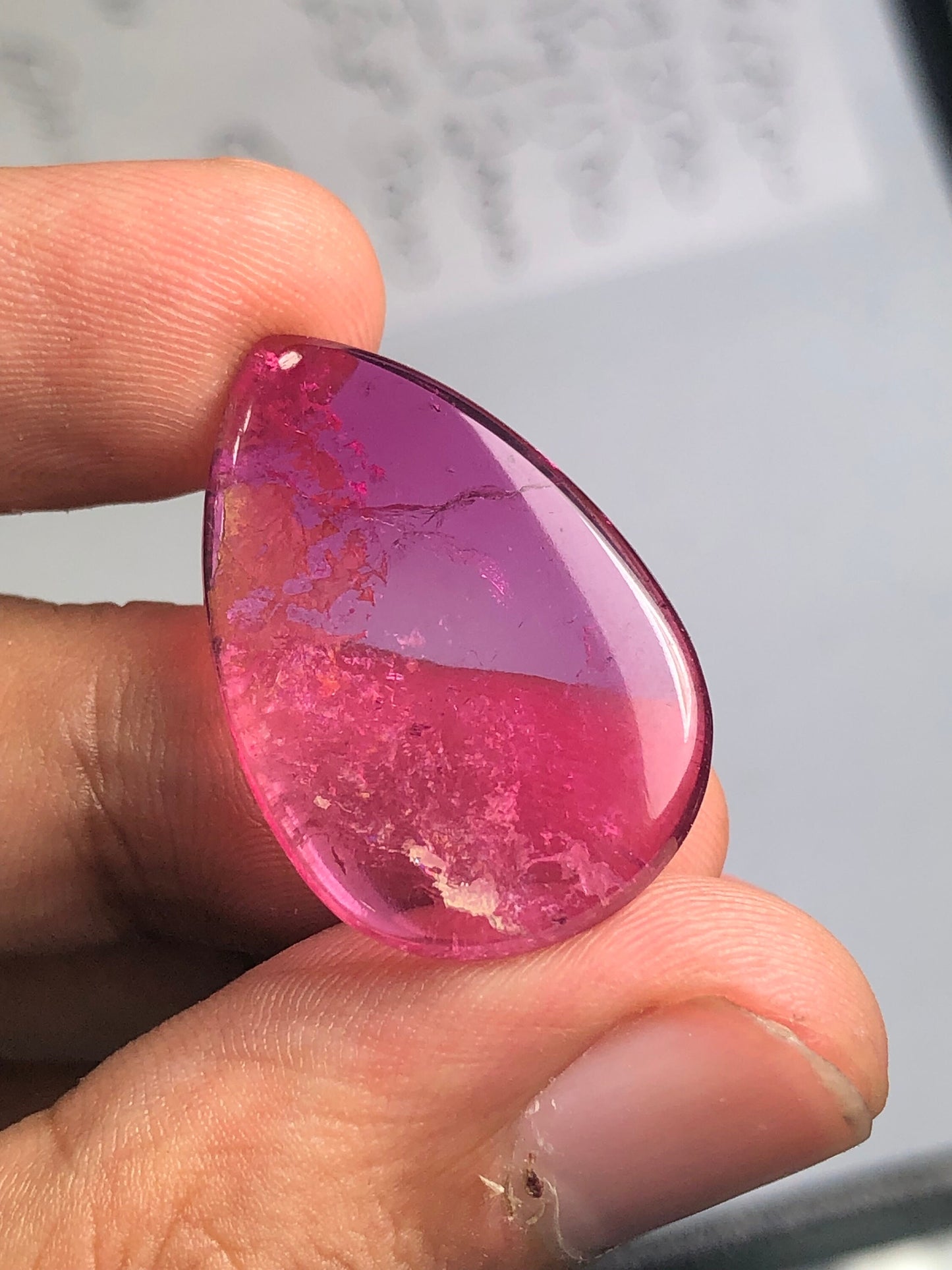 Natural Hot pink tourmaline cabochon 14.80 carat