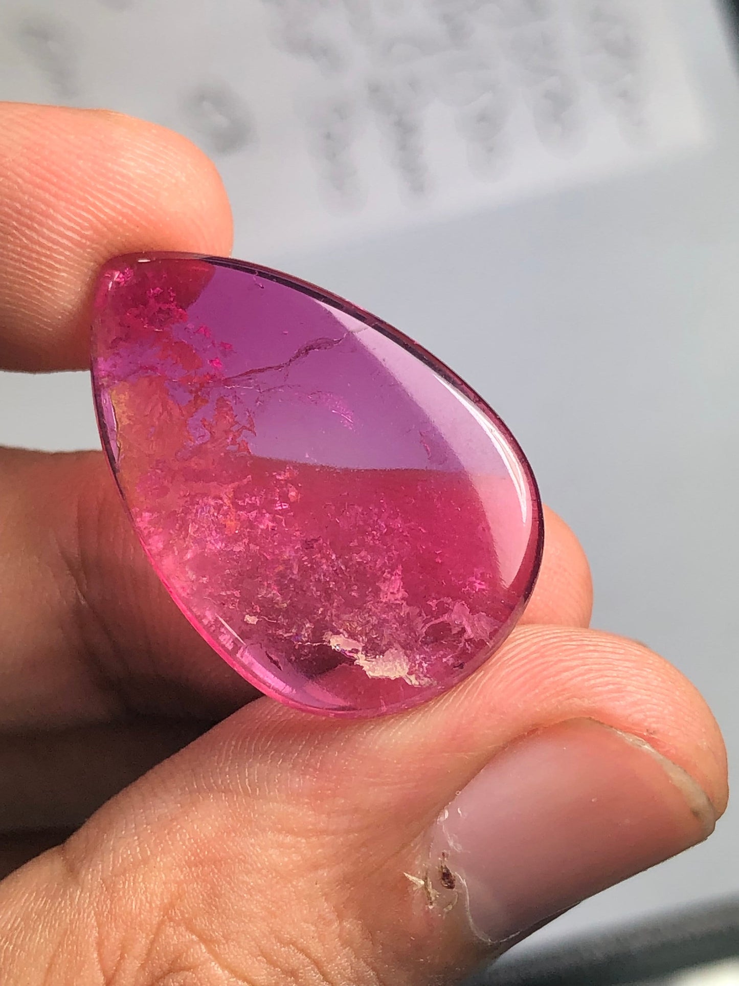 Natural Hot pink tourmaline cabochon 14.80 carat