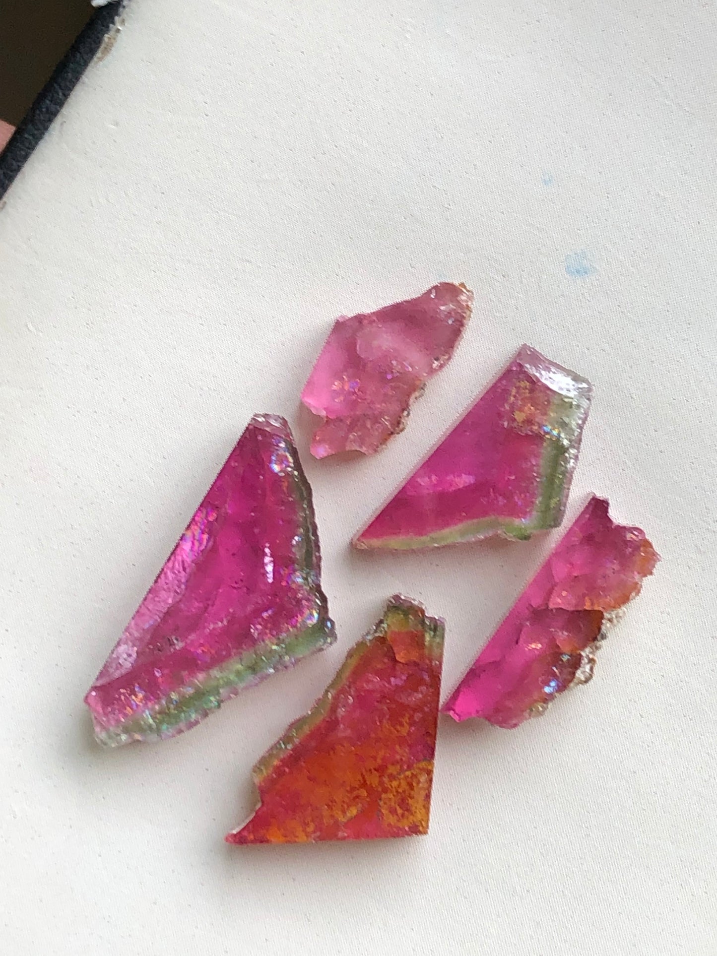 Watermelon tourmaline slices 21.90 carats