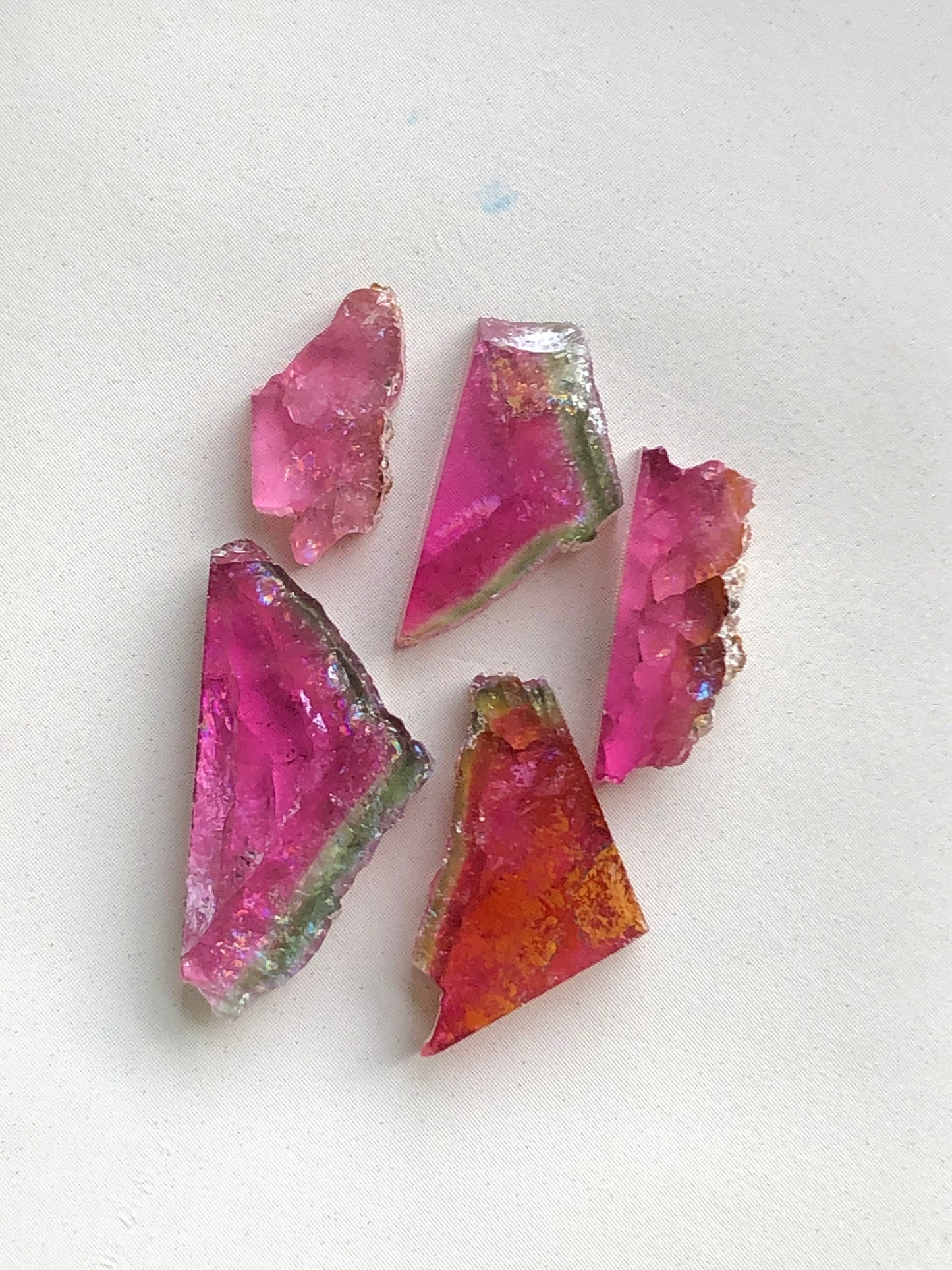 Watermelon tourmaline slices 21.90 carats