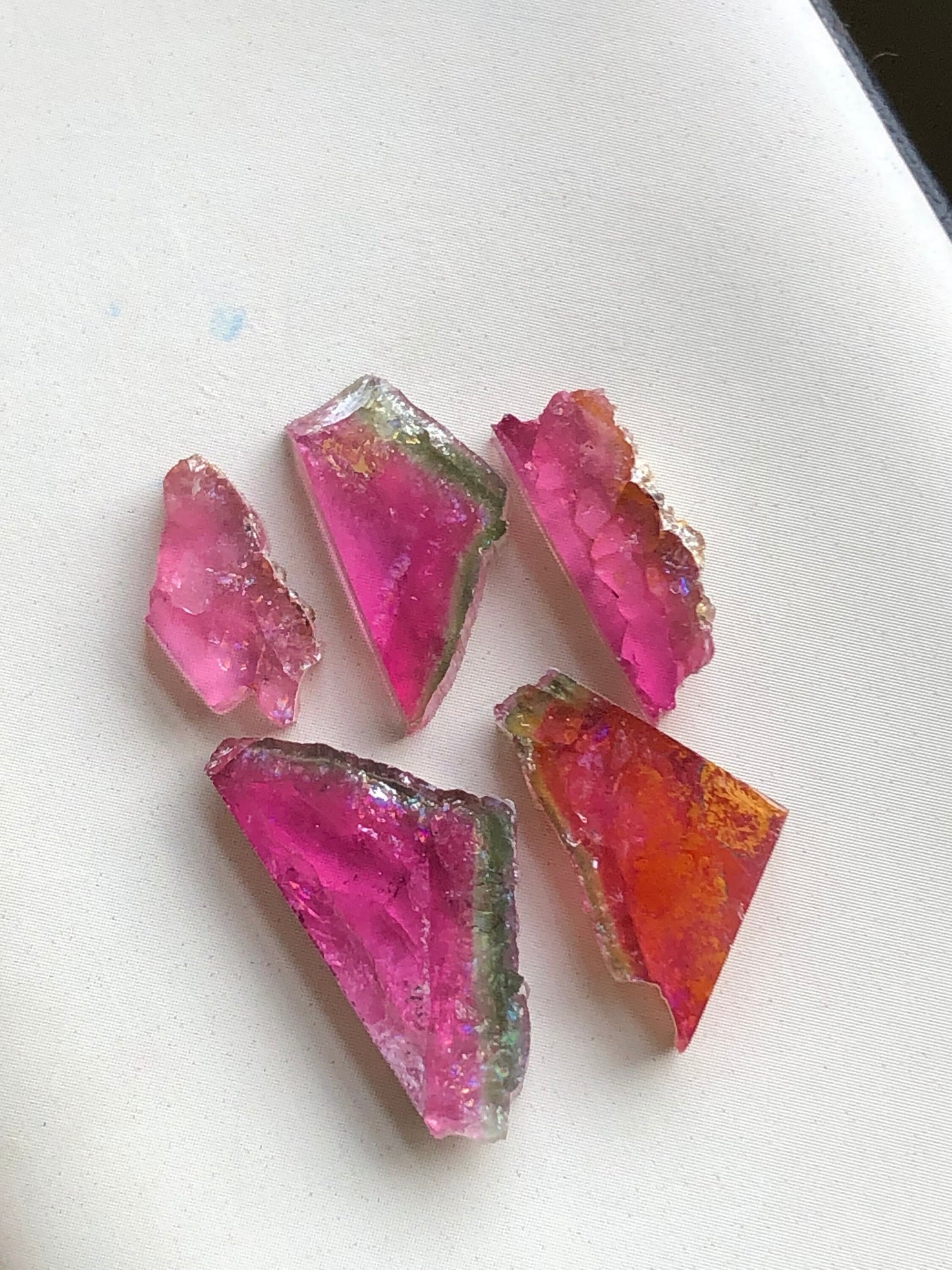 Watermelon tourmaline slices 21.90 carats