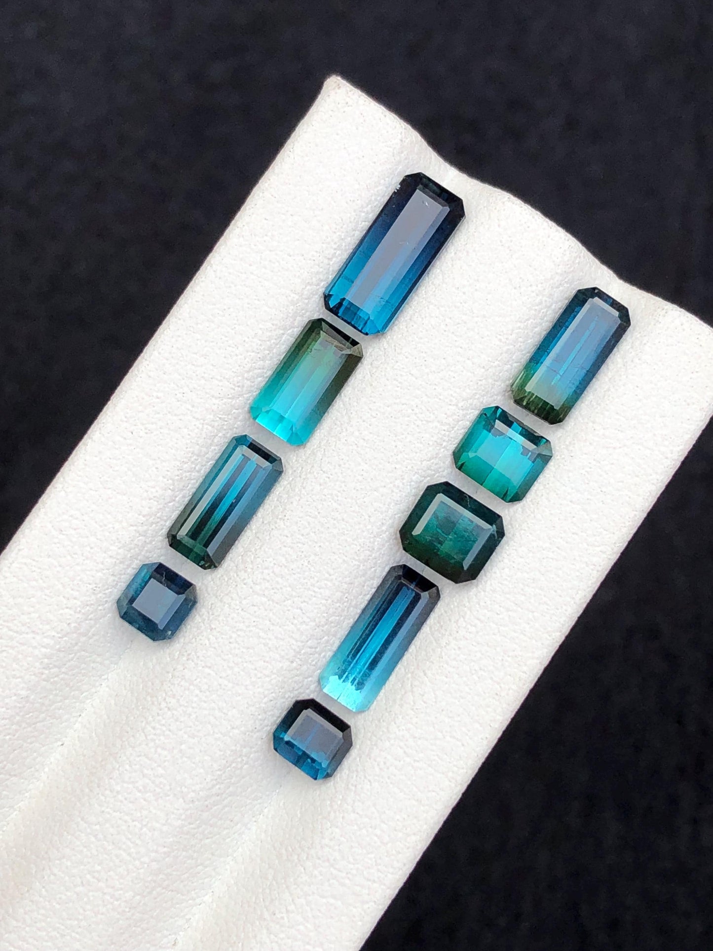 9.60 carats Blue faceted tourmaline lot origin Afghanistan