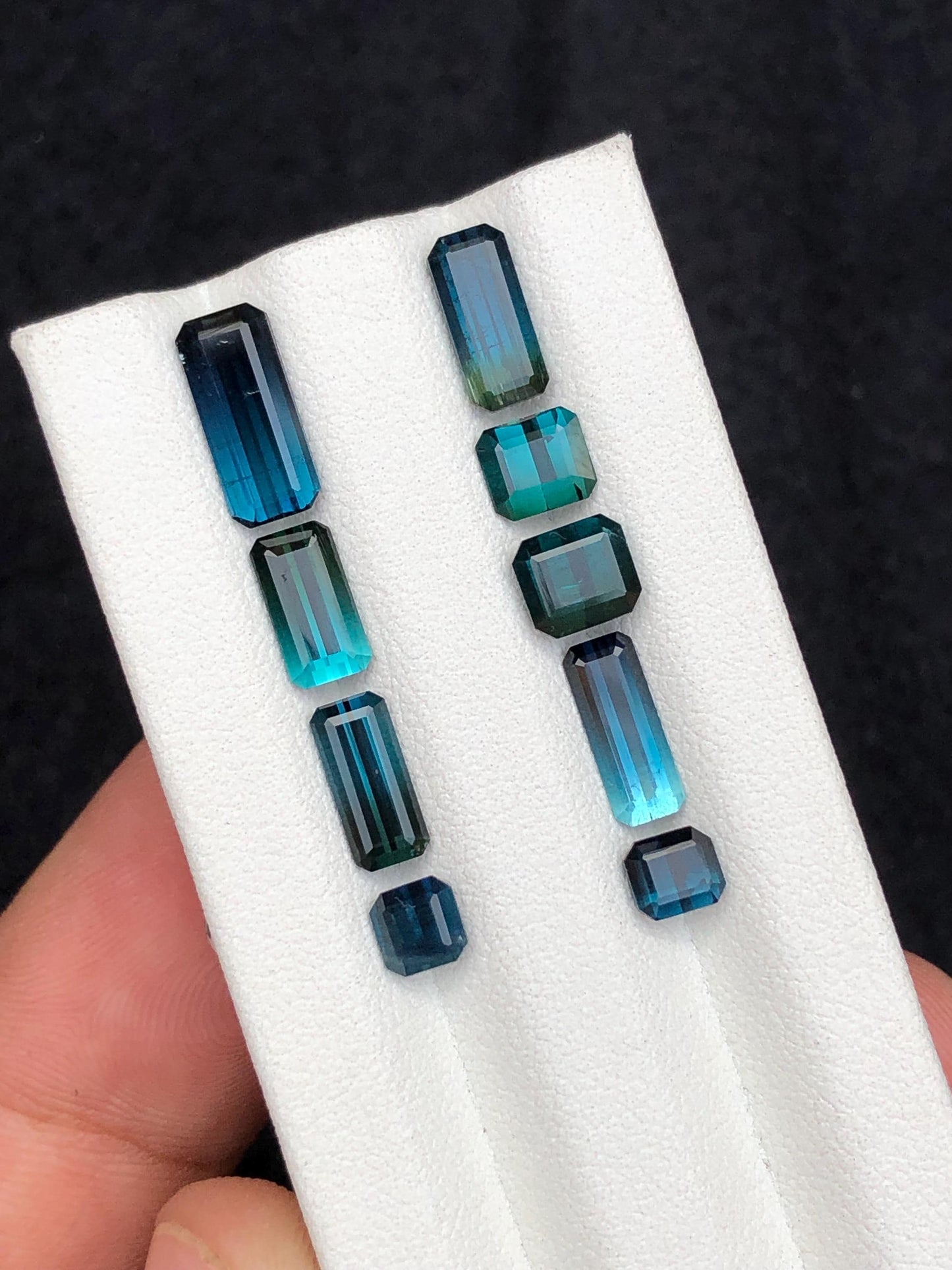 9.60 carats Blue faceted tourmaline lot origin Afghanistan