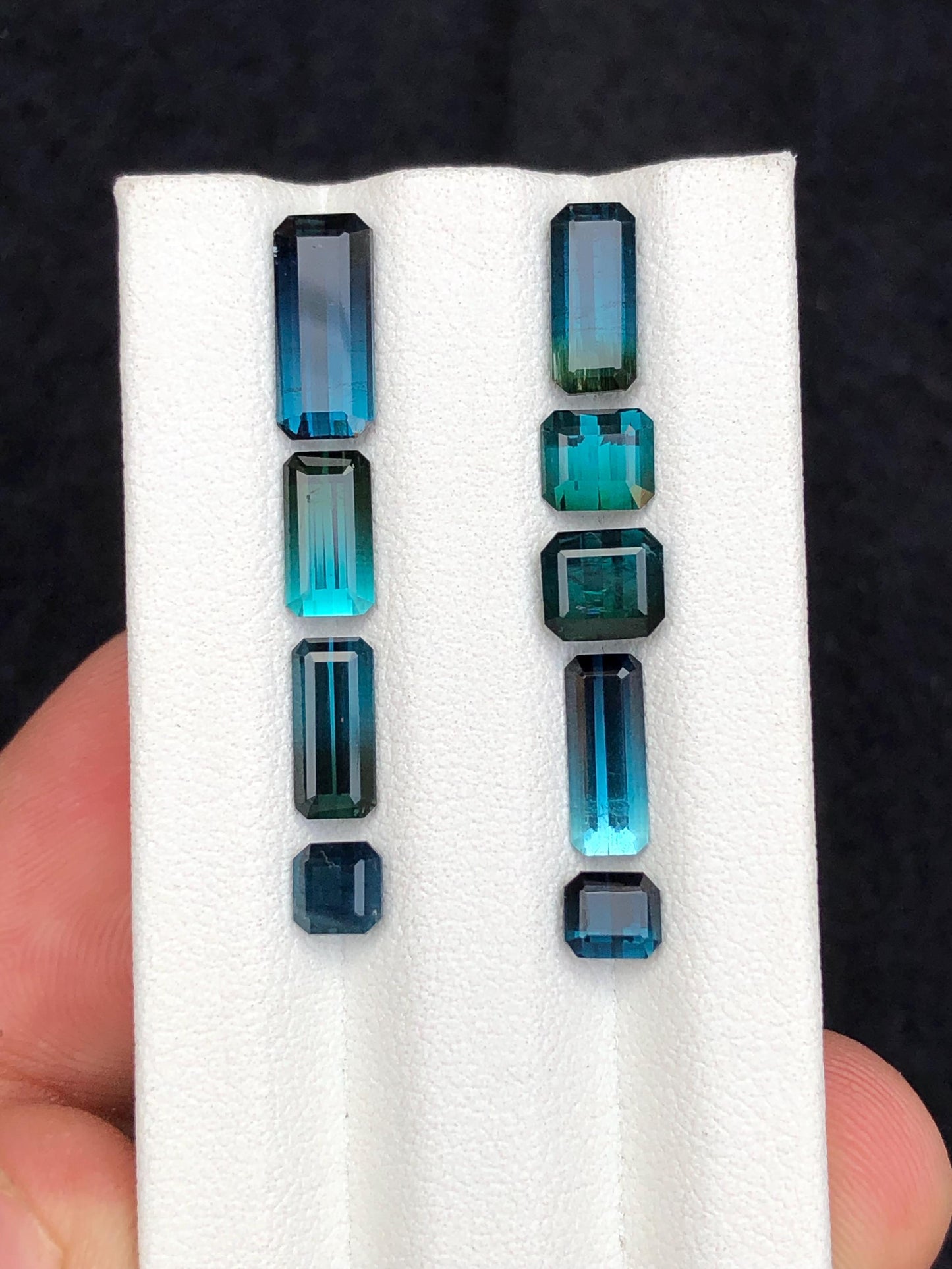 9.60 carats Blue faceted tourmaline lot origin Afghanistan