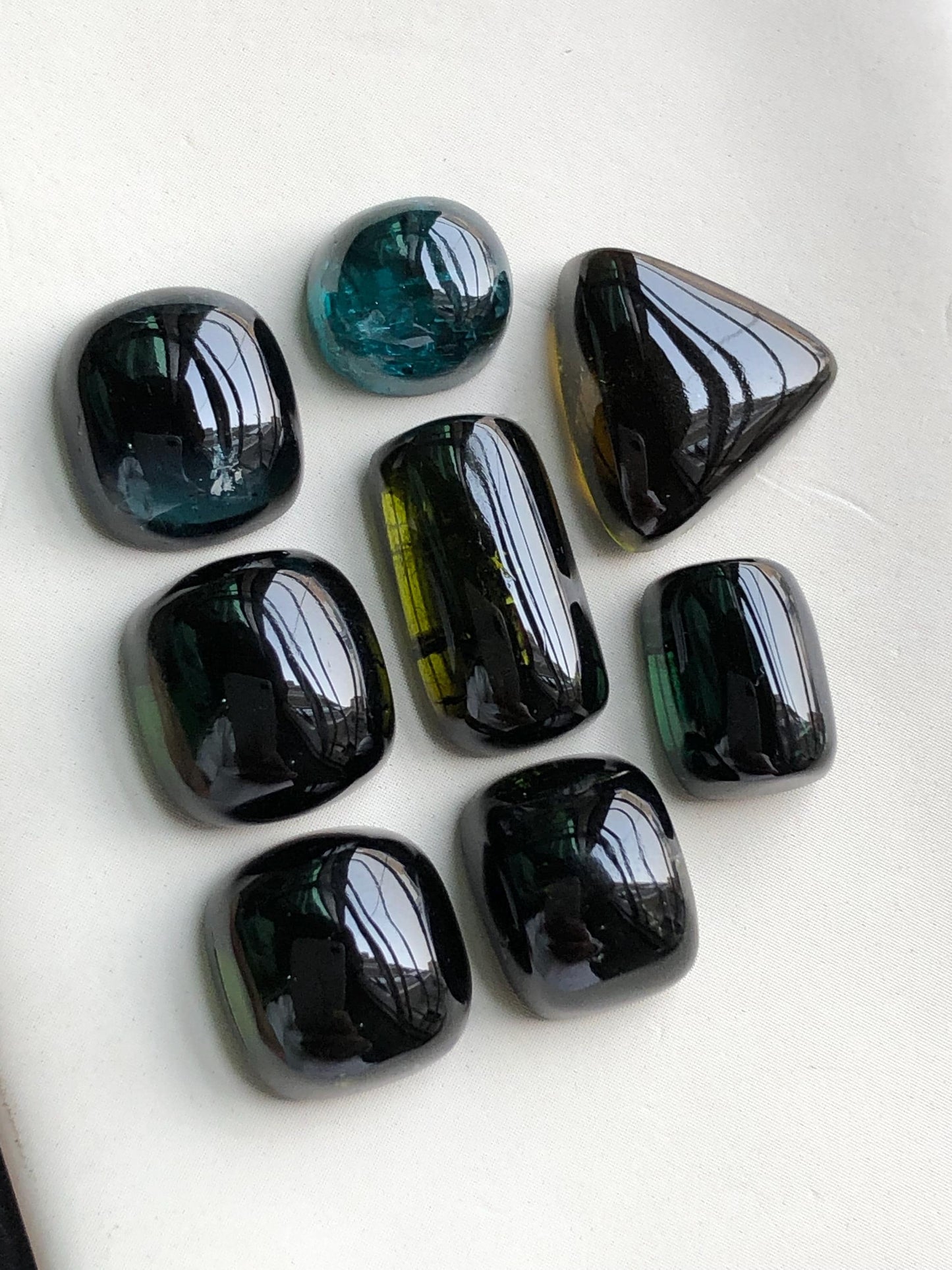 59.60 carats Dark green tourmaline cabochons lot origin Afghanistan kunar mine